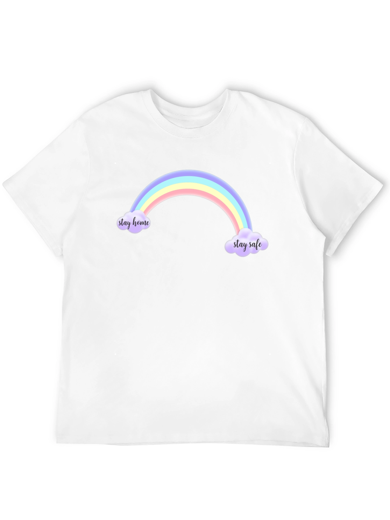 Stay Home Stay Safe Rainbow T-Shirt