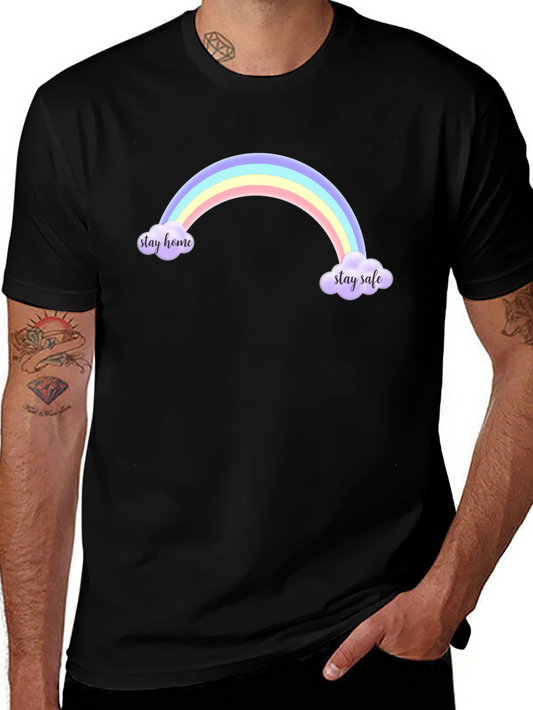 Stay Home Stay Safe Rainbow T-Shirt