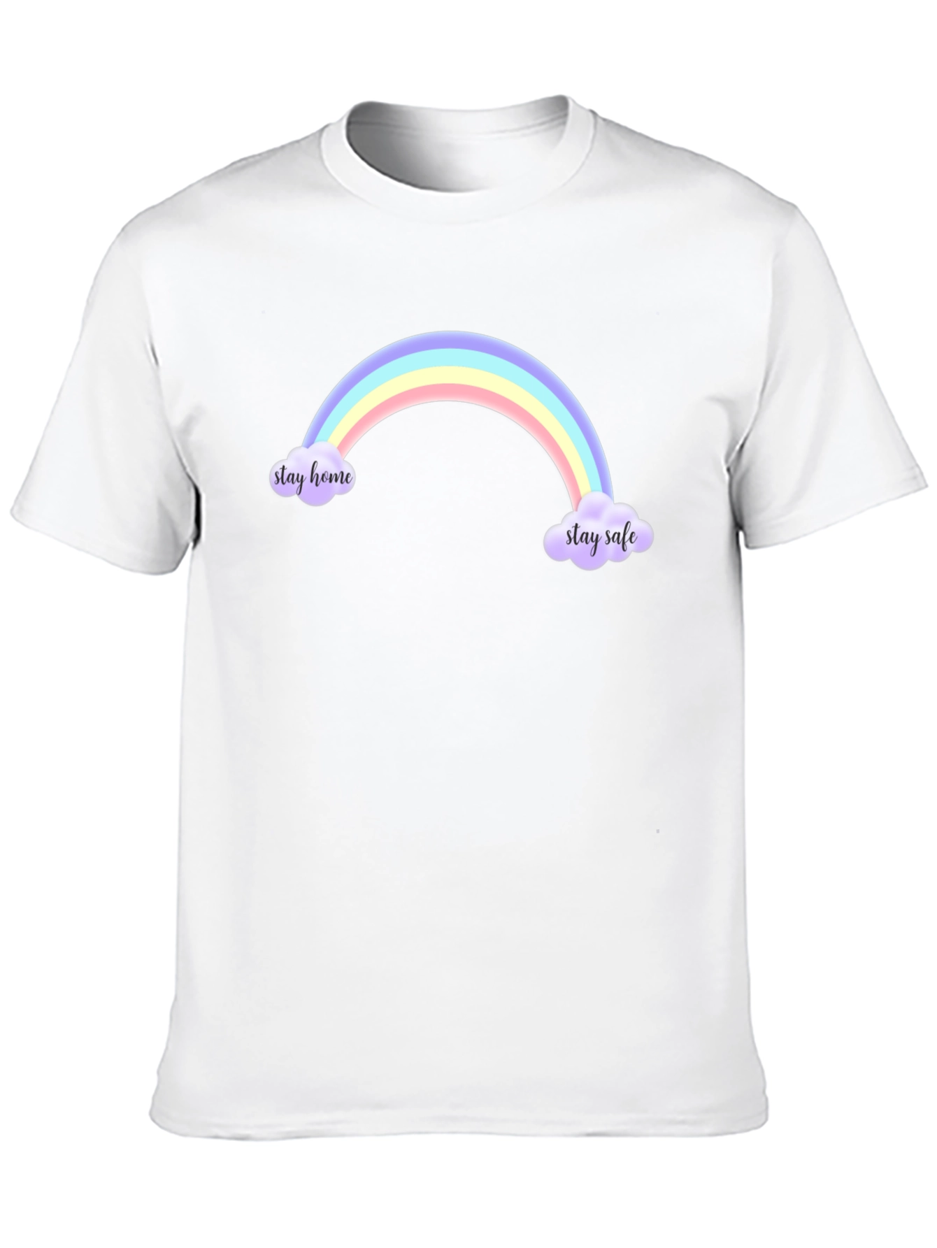 Stay Home Stay Safe Rainbow T-Shirt