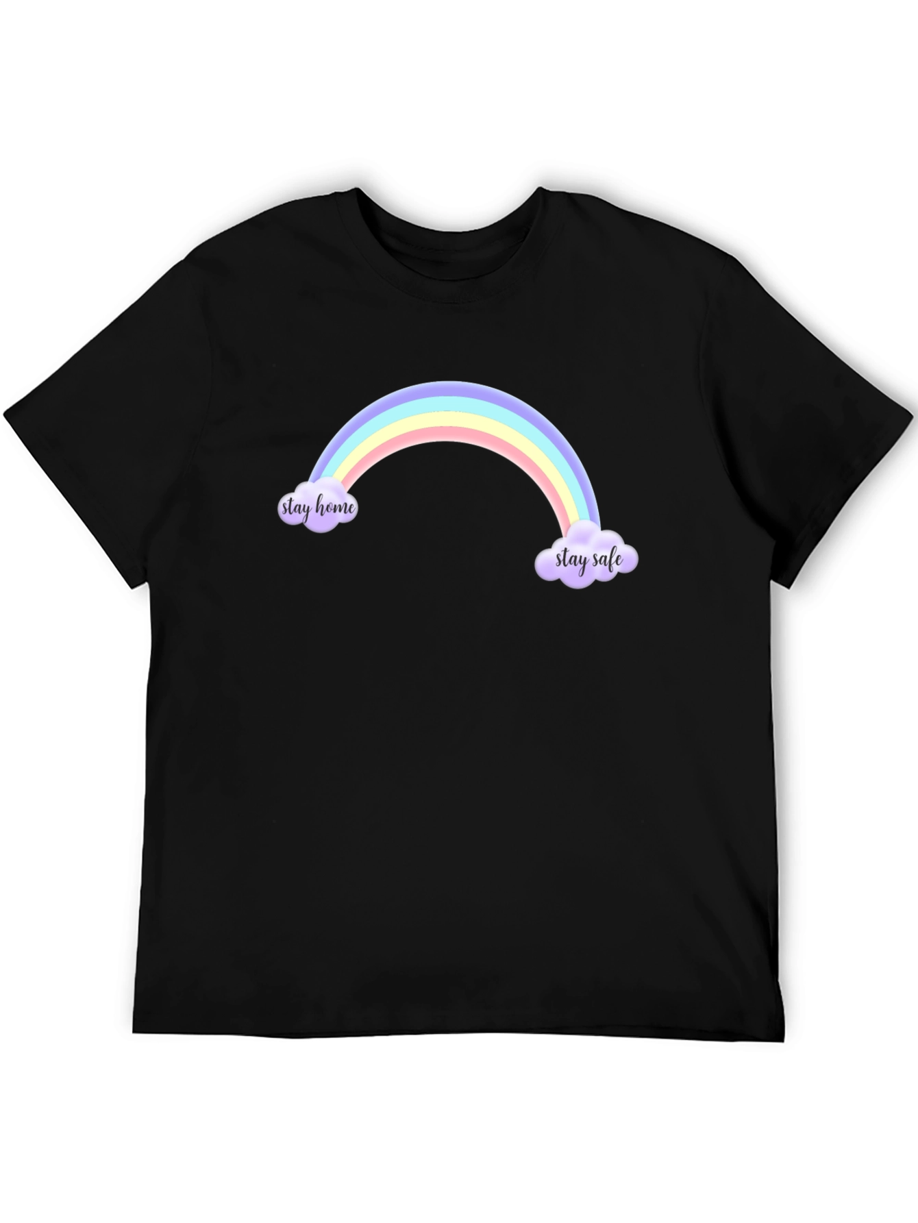 Stay Home Stay Safe Rainbow T-Shirt