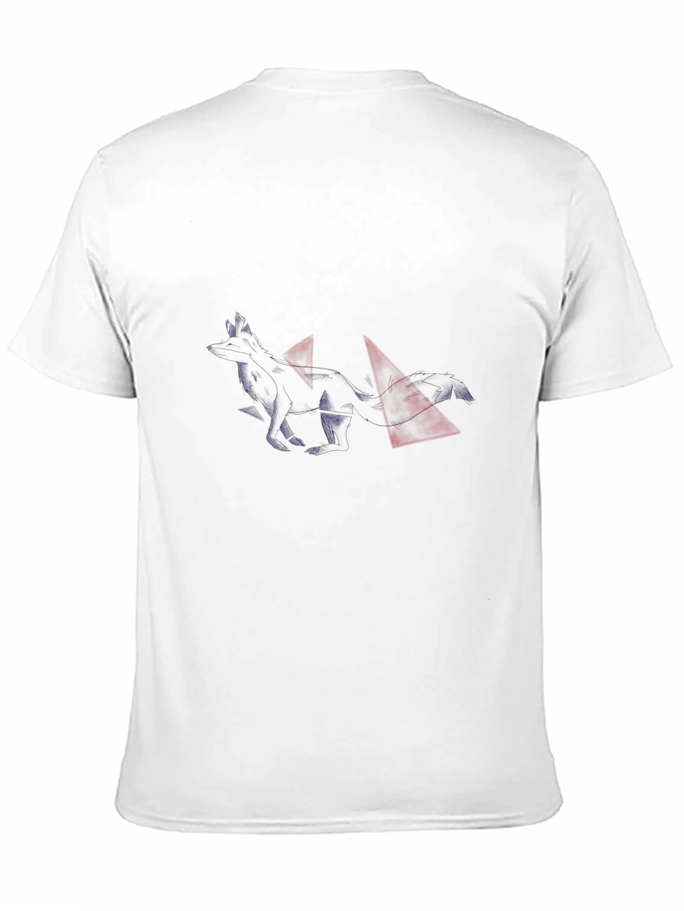 Black Graphic Tee with Abstract Fox Design