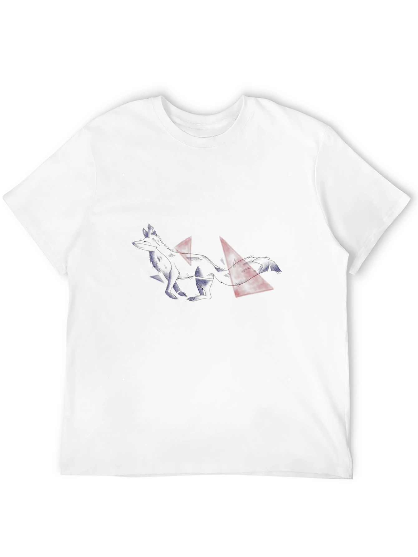 Black Graphic Tee with Abstract Fox Design