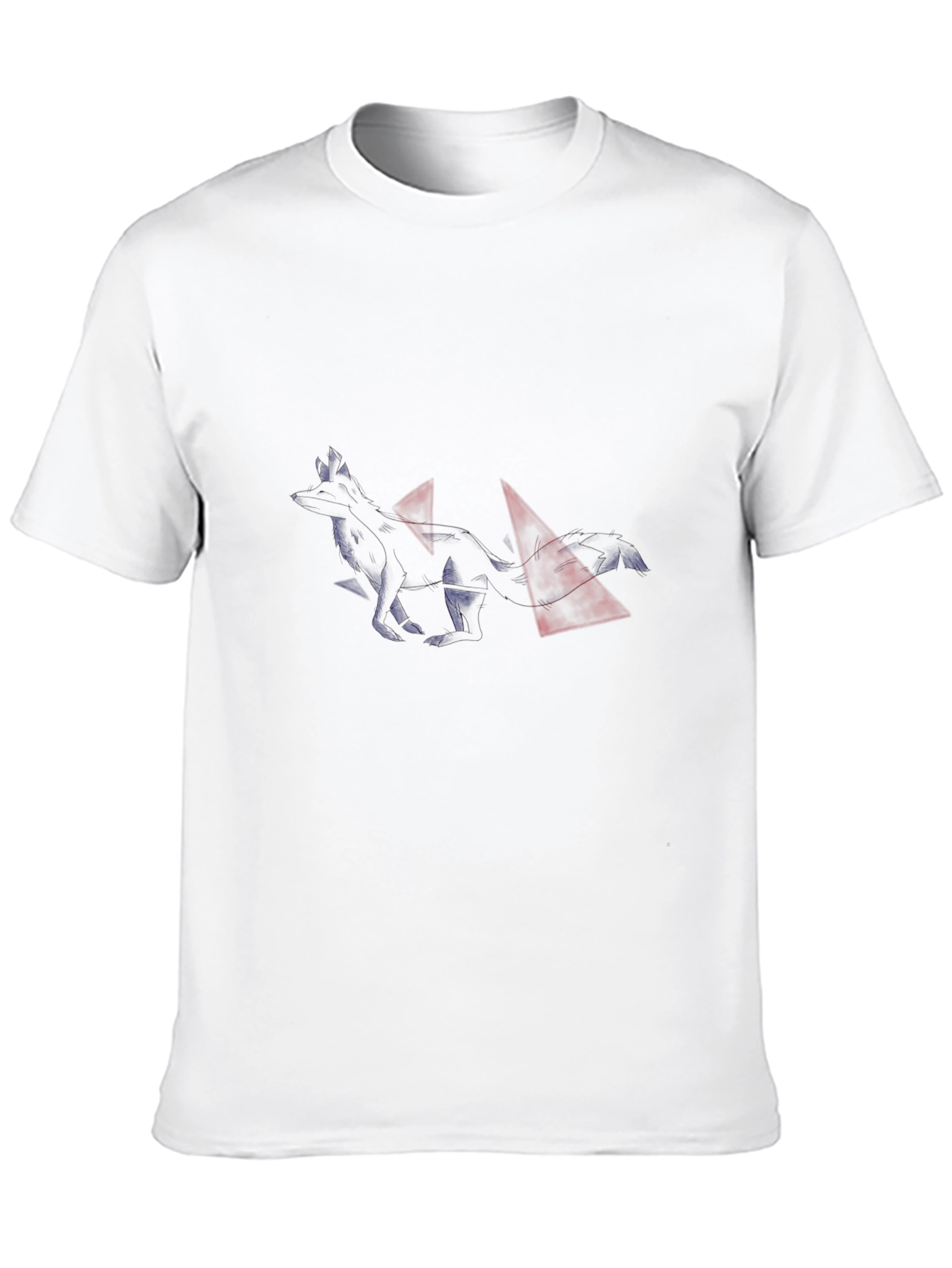 Black Graphic Tee with Abstract Fox Design