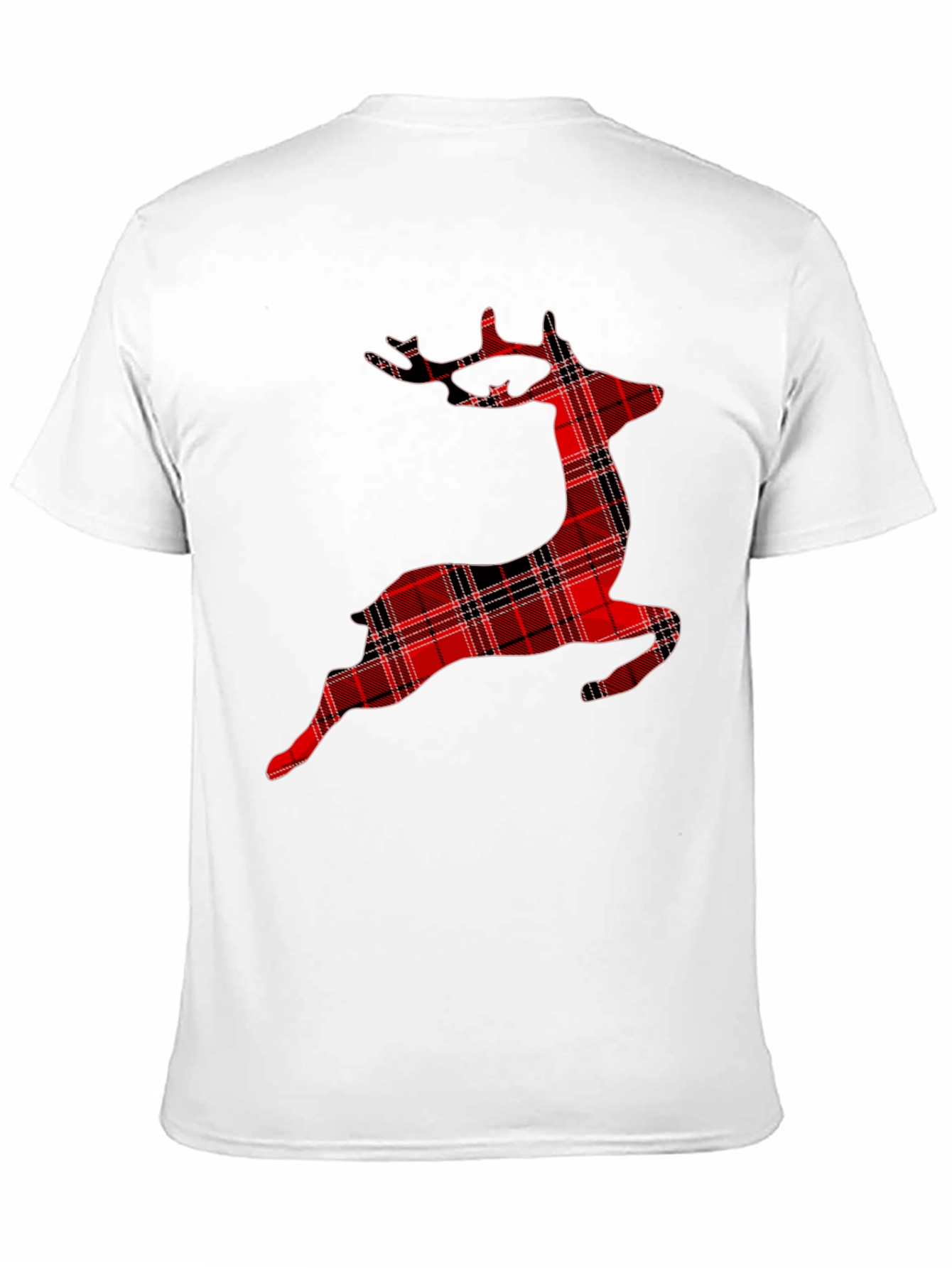 Red Plaid Reindeer Graphic T-Shirt
