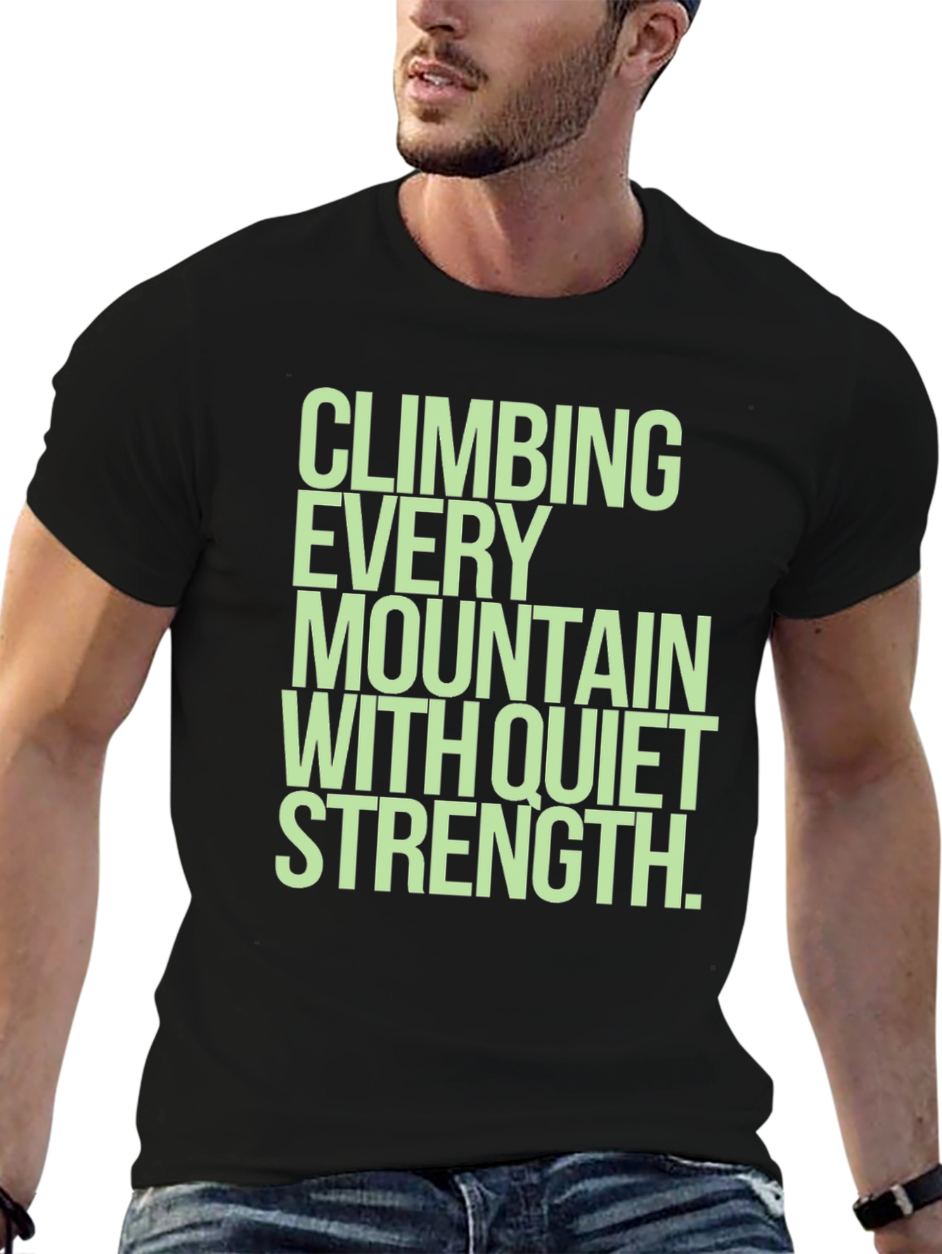 Climbing Mountain Graphic Tee - Quiet Strength Black Shirt