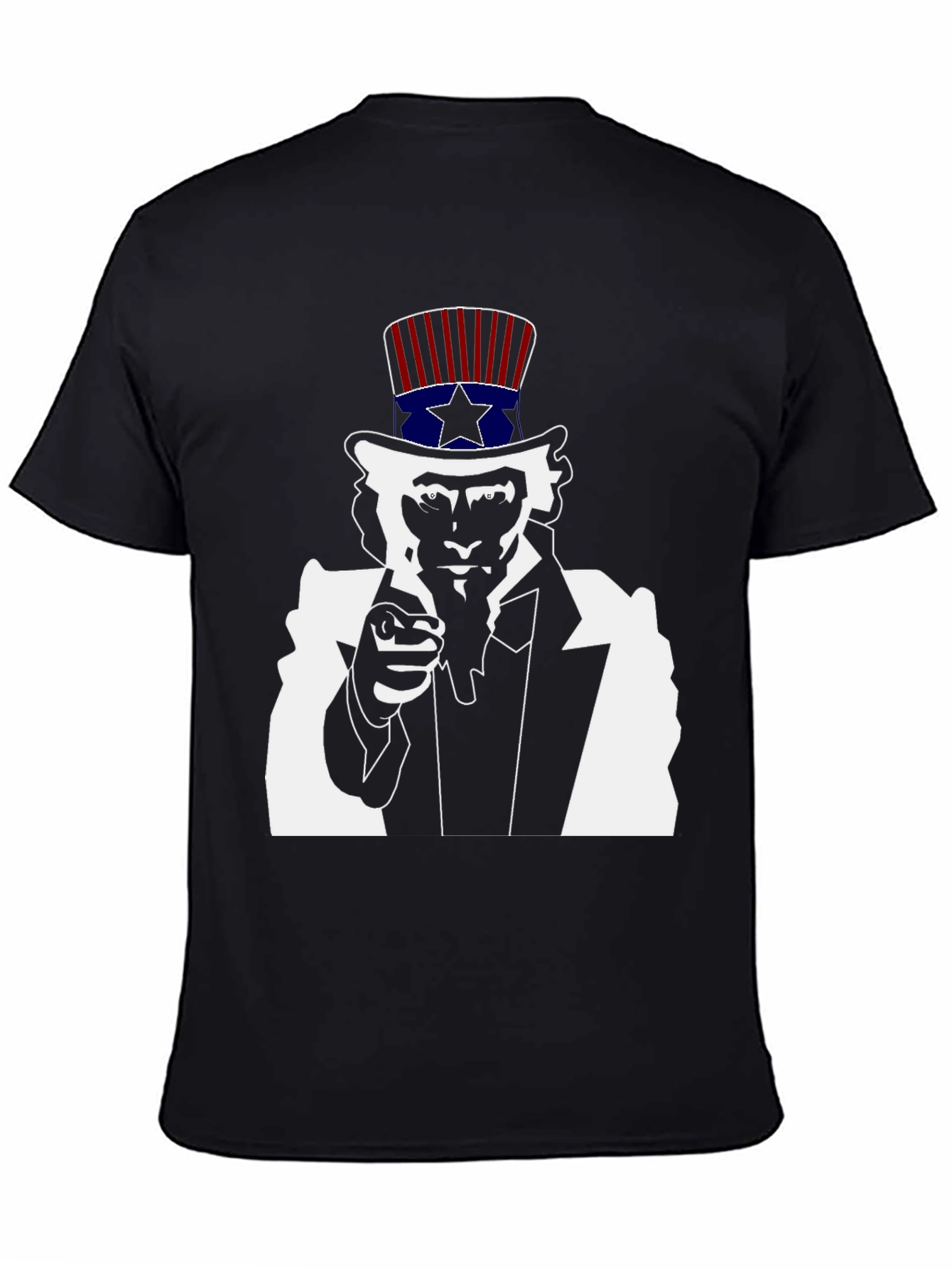 Uncle Sam Graphic Tee - Black Cotton T-Shirt