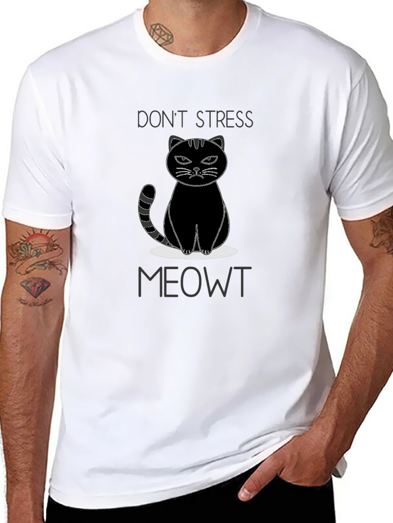 Dont Stress Meowt Black T-Shirt