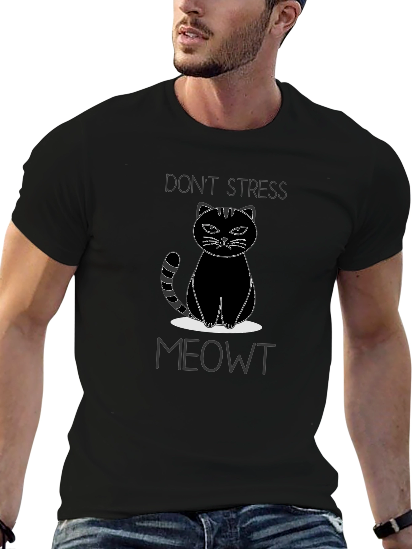 Dont Stress Meowt Black T-Shirt