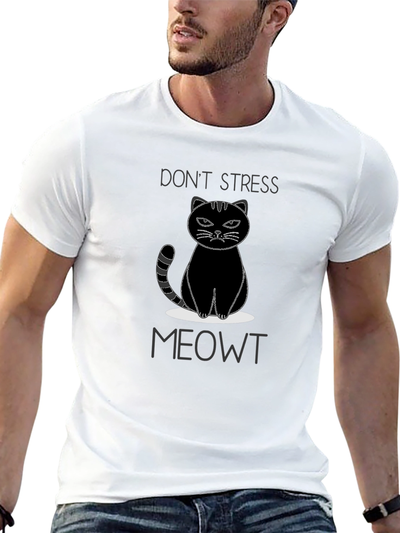 Dont Stress Meowt Black T-Shirt