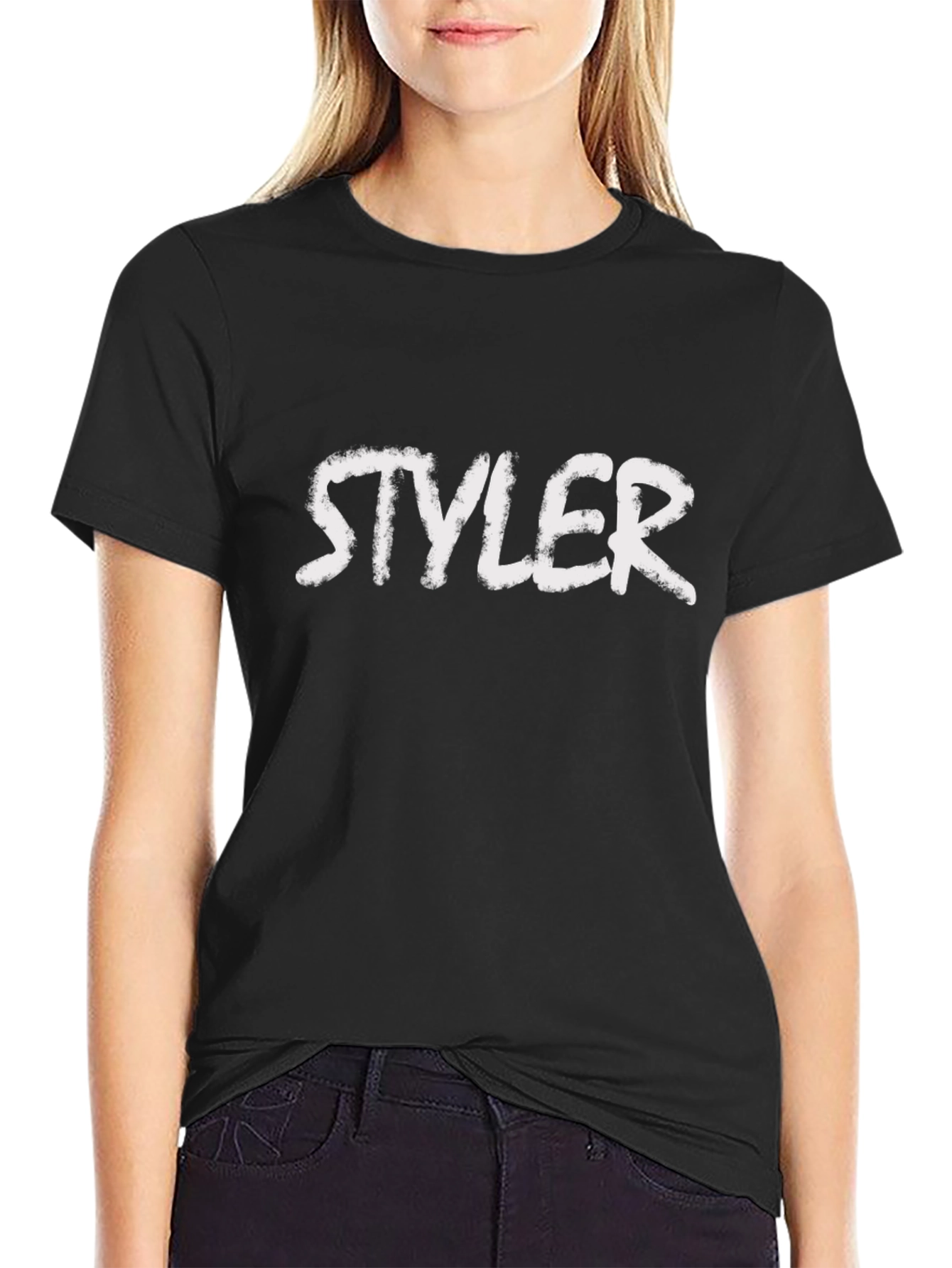 Stylish Black T-Shirt with STYLER Text