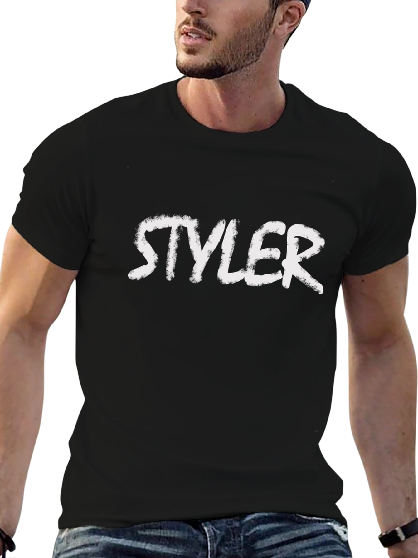 Stylish Black T-Shirt with STYLER Text