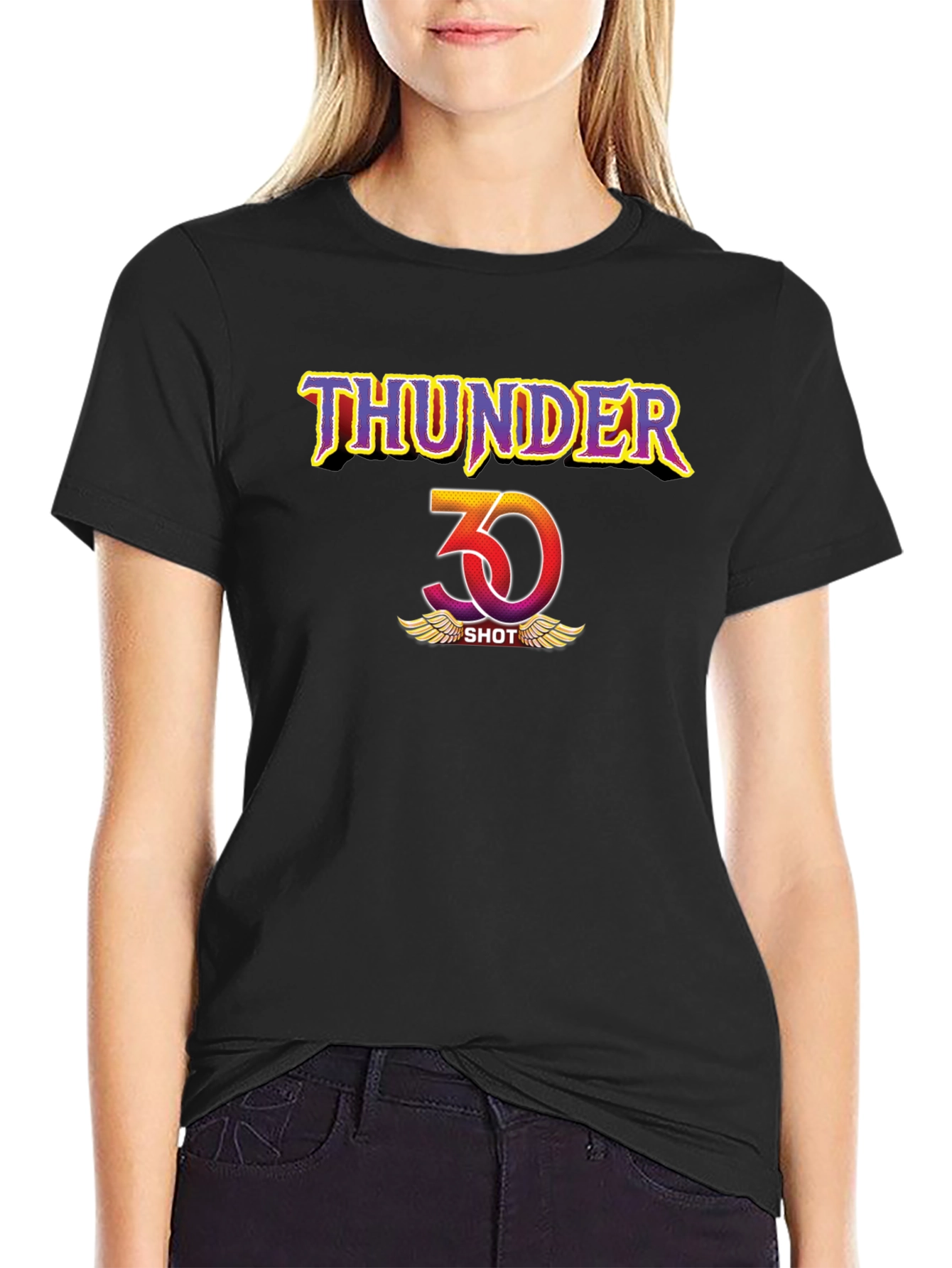 Thunder 30 Shot Graphic Tee - Bold Black Cotton