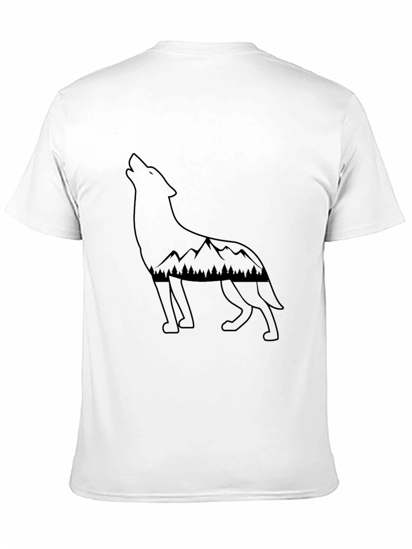 Wolf & Mountain Graphic Tee - Black