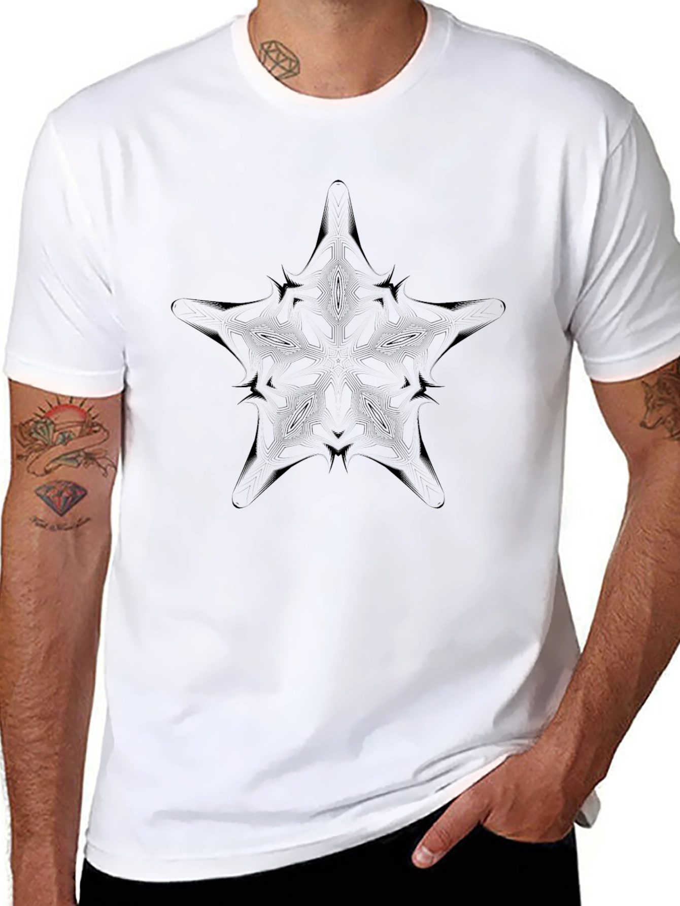 Star Graphic Black T-Shirt - Modern Design