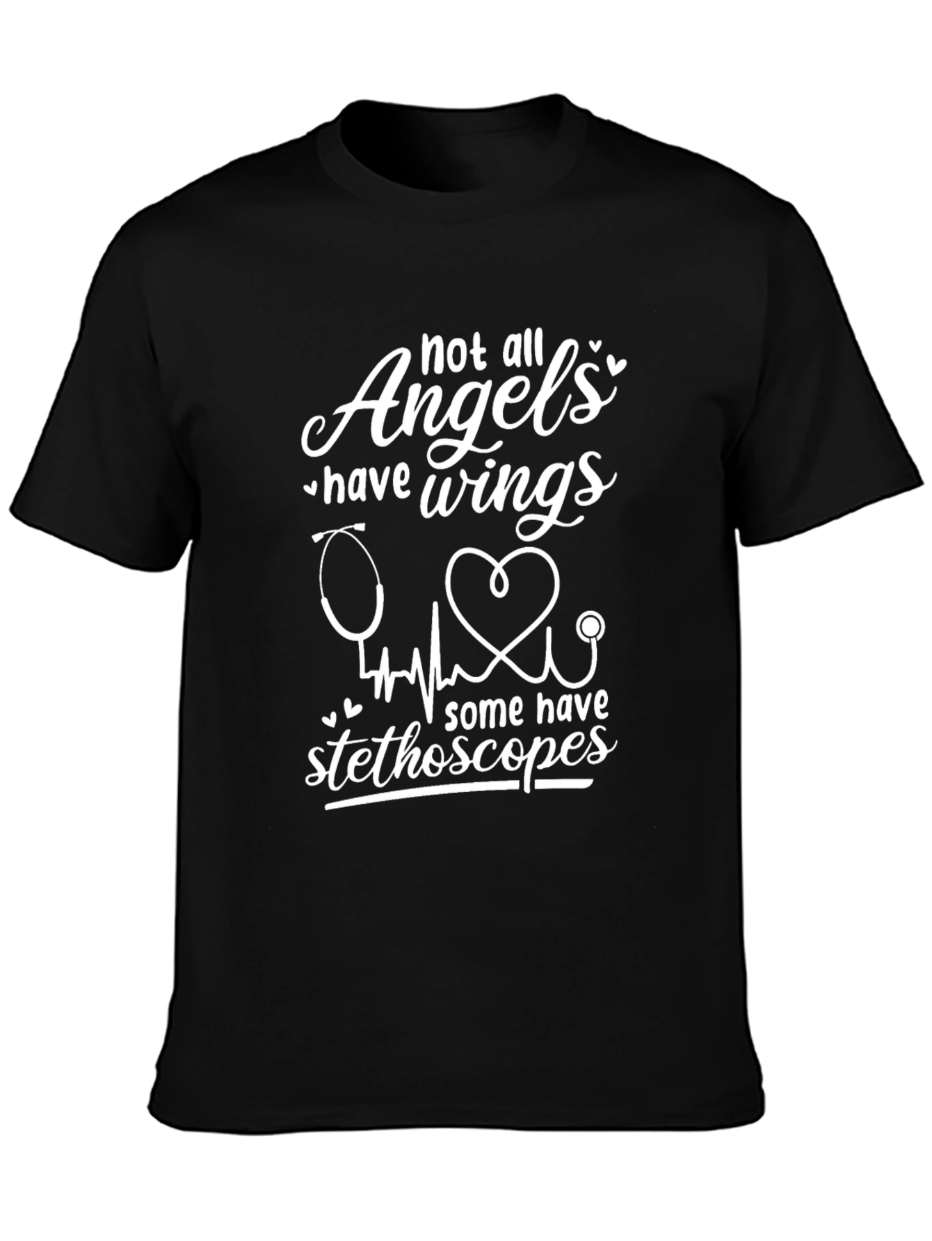 Angels Stethoscope Graphic Tee - Healthcare Hero Shirt