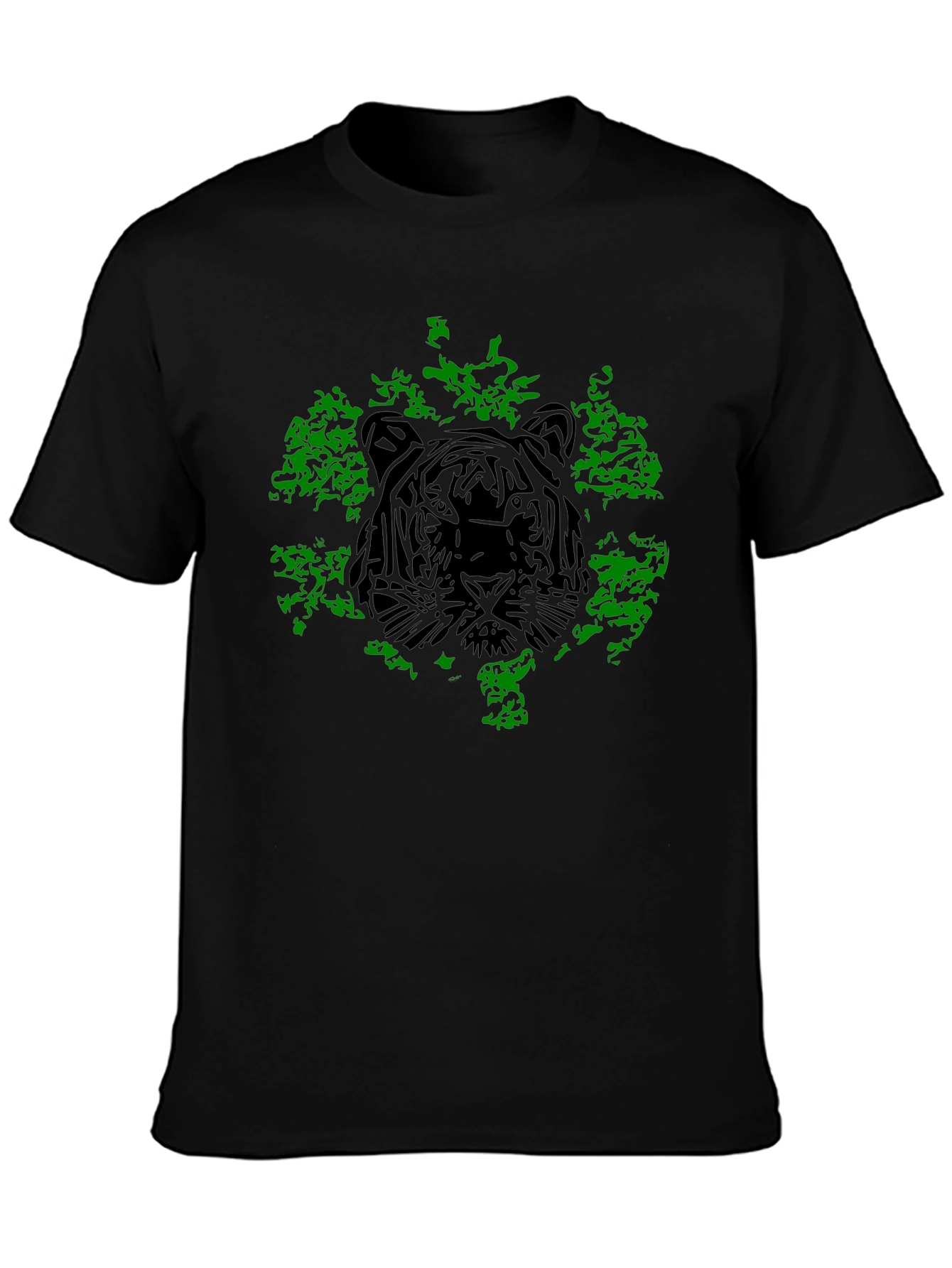 Tiger Graphic Tee - Black Cotton T-Shirt