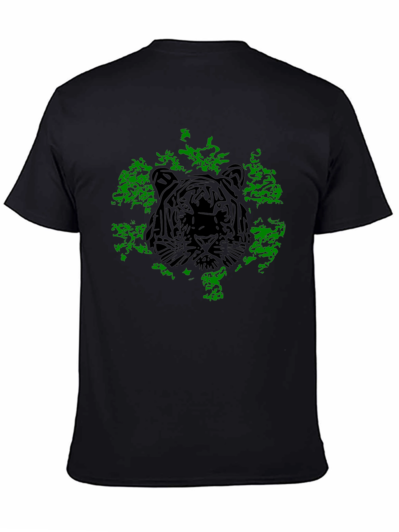 Tiger Graphic Tee - Black Cotton T-Shirt