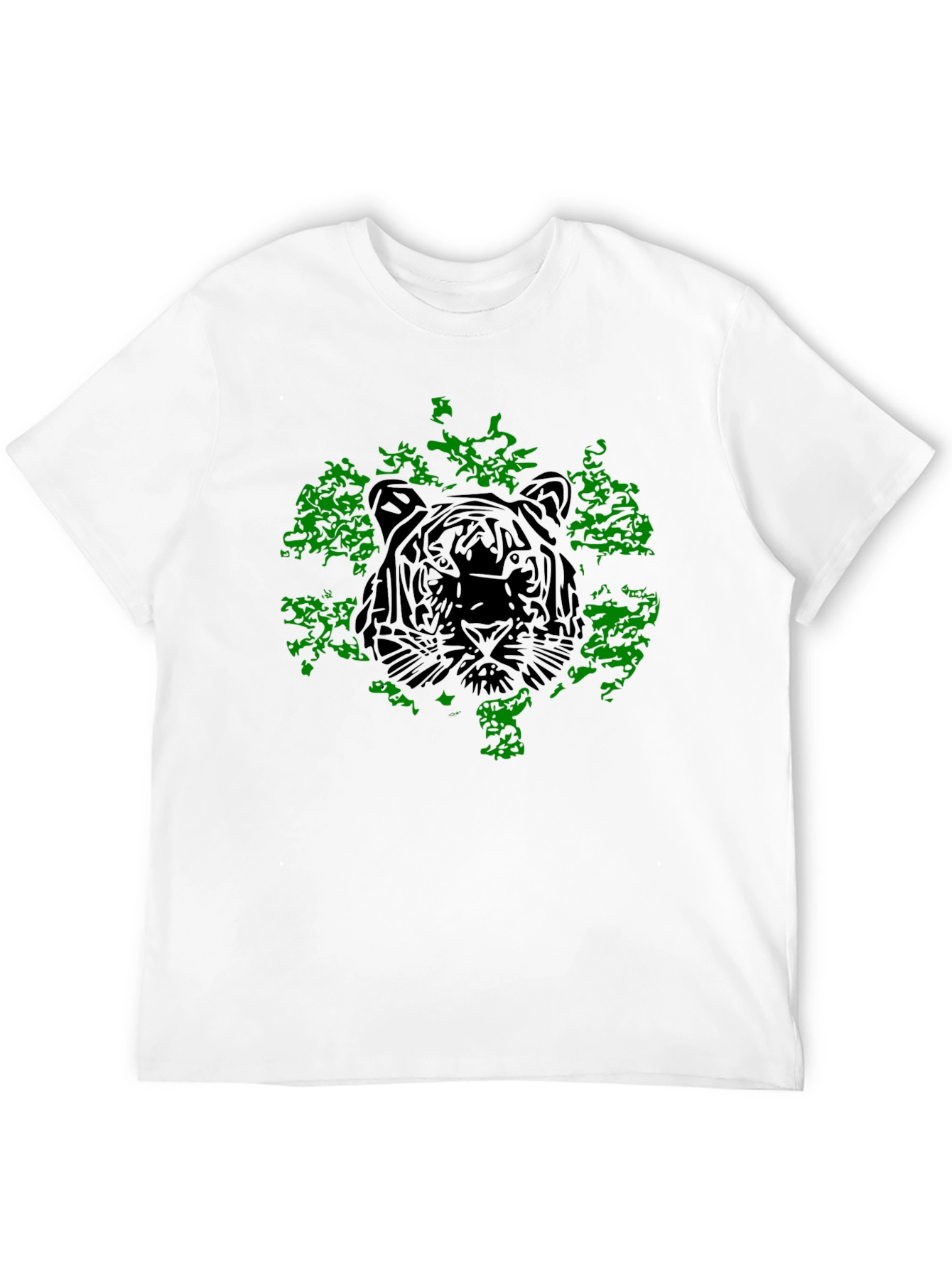Tiger Graphic Tee - Black Cotton T-Shirt