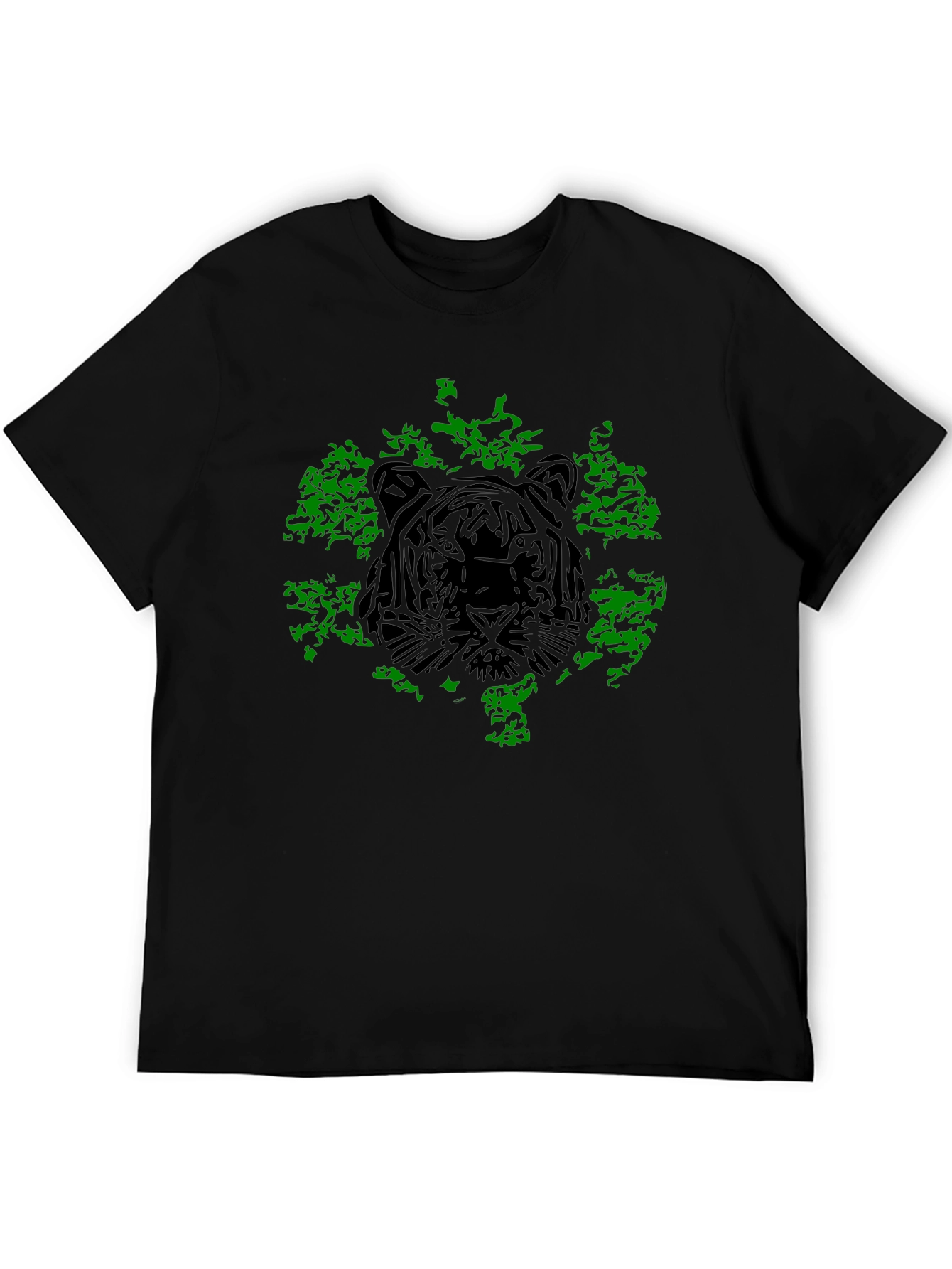 Tiger Graphic Tee - Black Cotton T-Shirt
