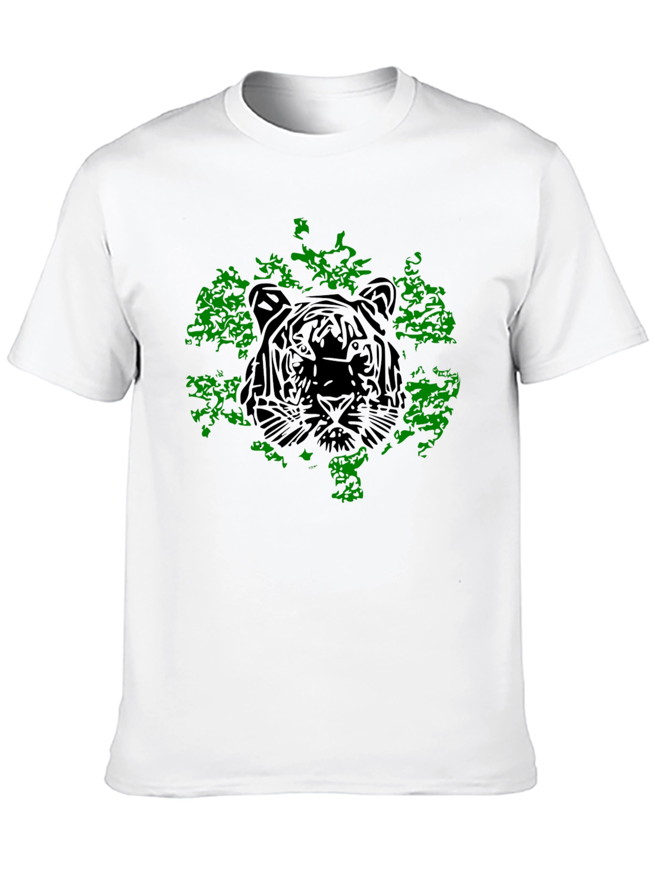 Tiger Graphic Tee - Black Cotton T-Shirt