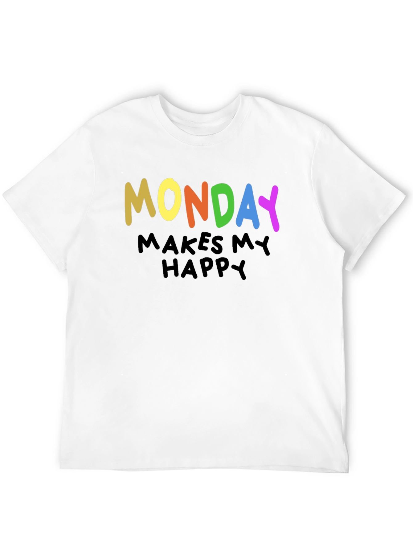Monday Makes Me Happy Graphic Tee - Black