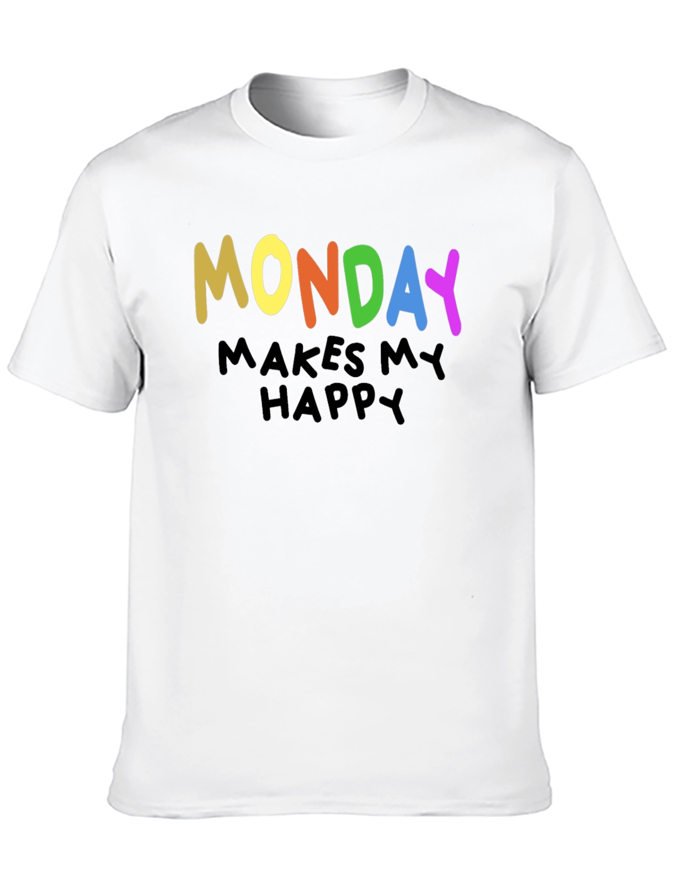 Monday Makes Me Happy Graphic Tee - Black