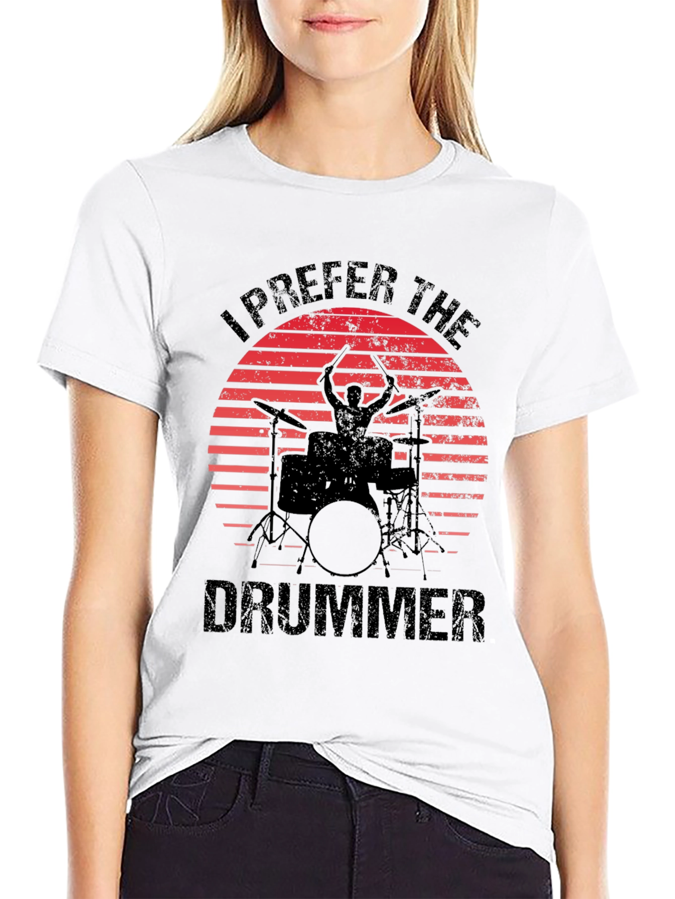 I Prefer The Drummer Black T-Shirt