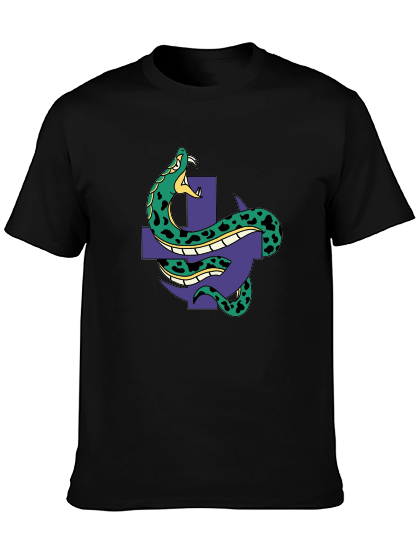 Snake & Cross Graphic Tee - Black