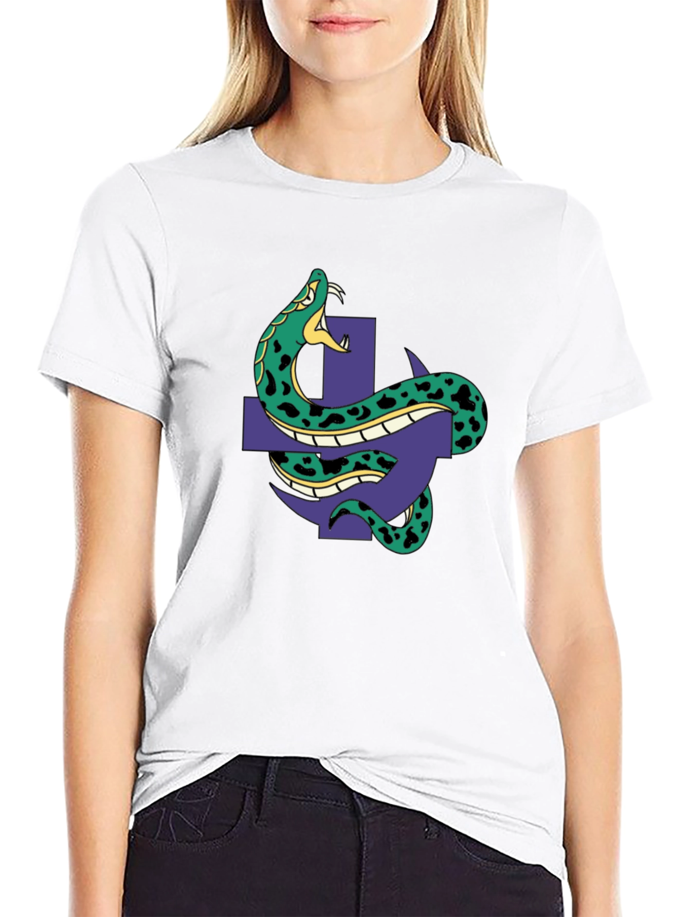 Snake & Cross Graphic Tee - Black