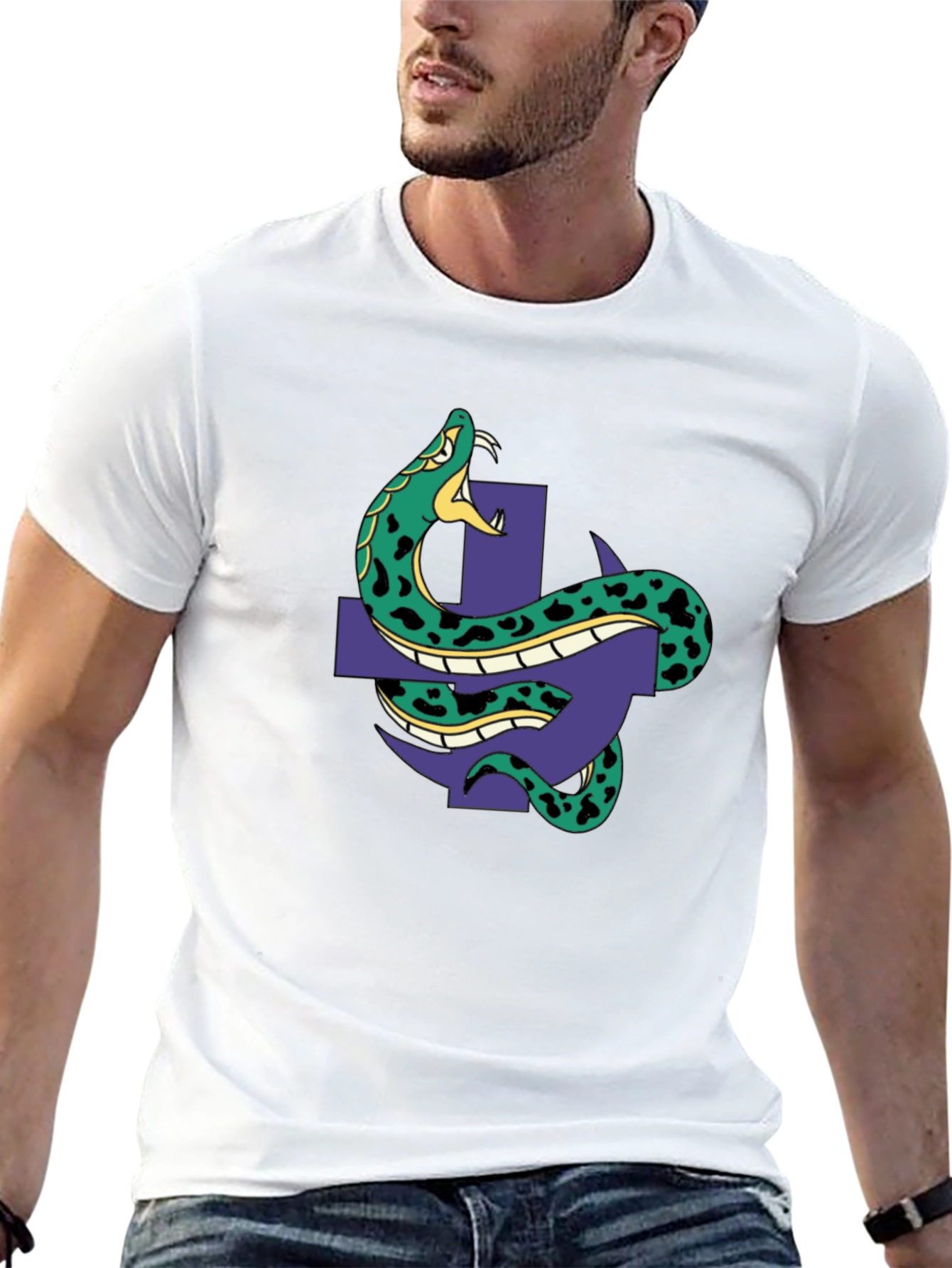 Snake & Cross Graphic Tee - Black