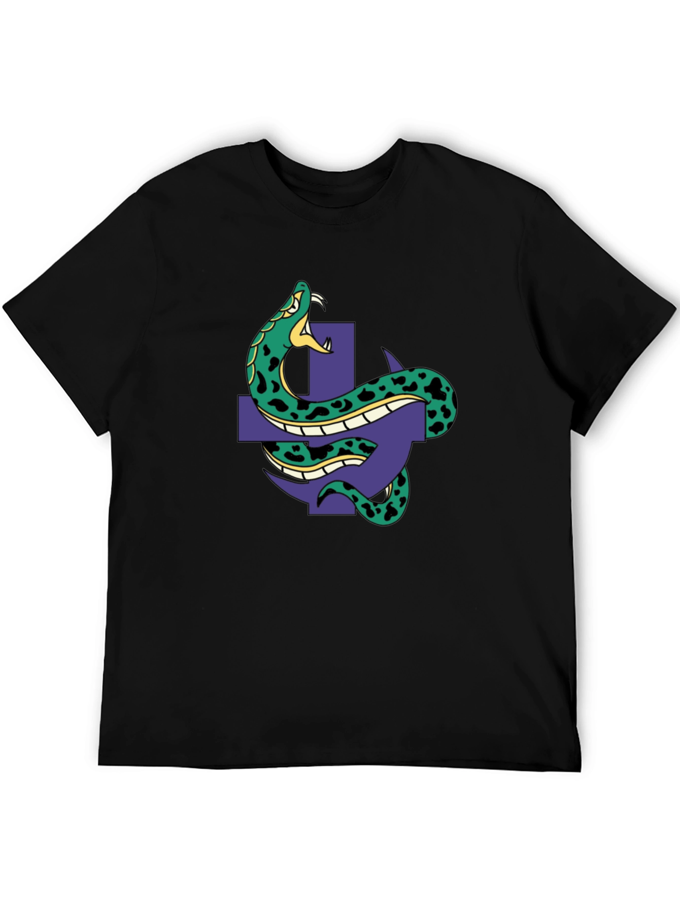 Snake & Cross Graphic Tee - Black