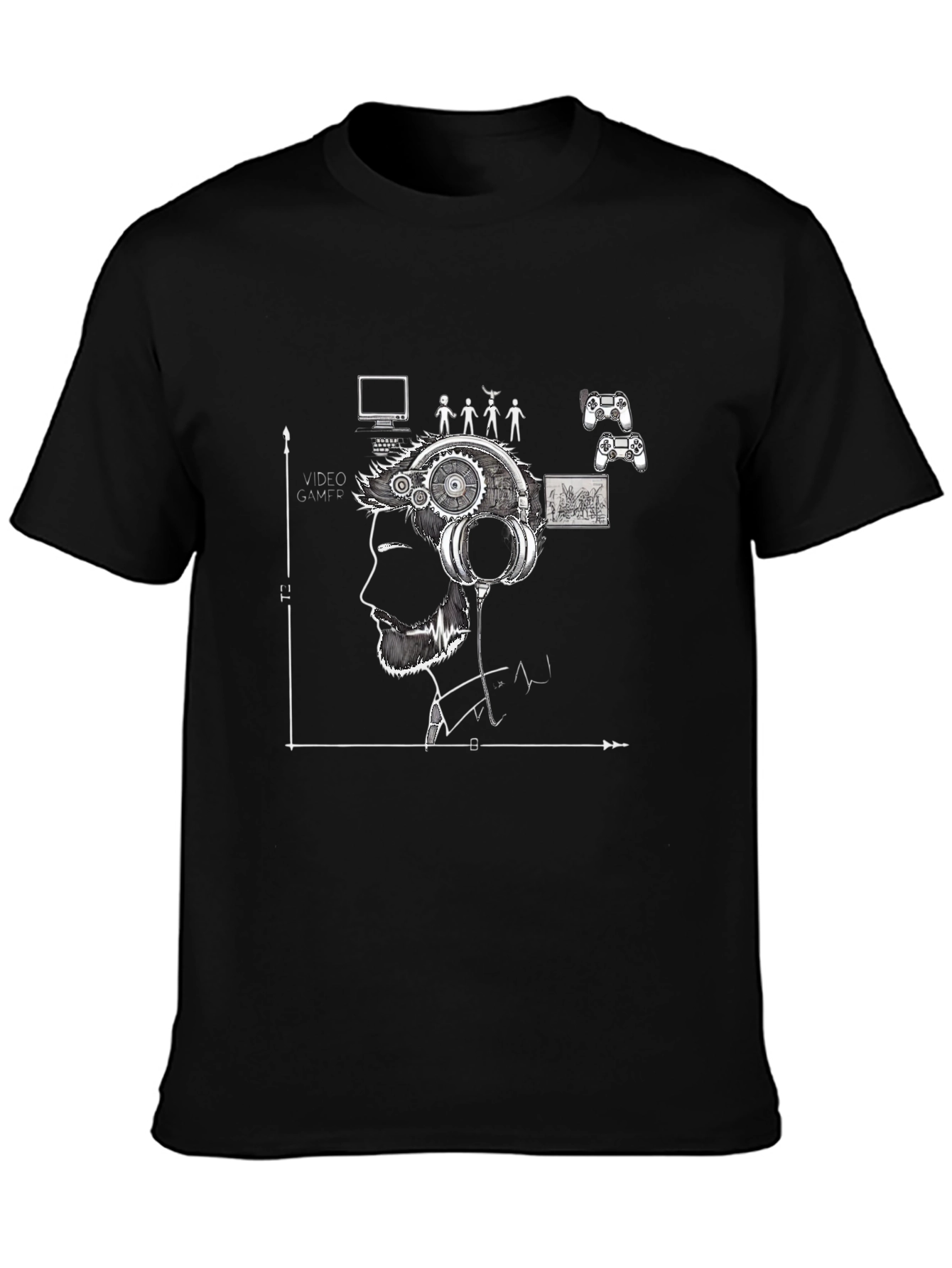 Gamer Mind T-Shirt - Black Graphic Tee