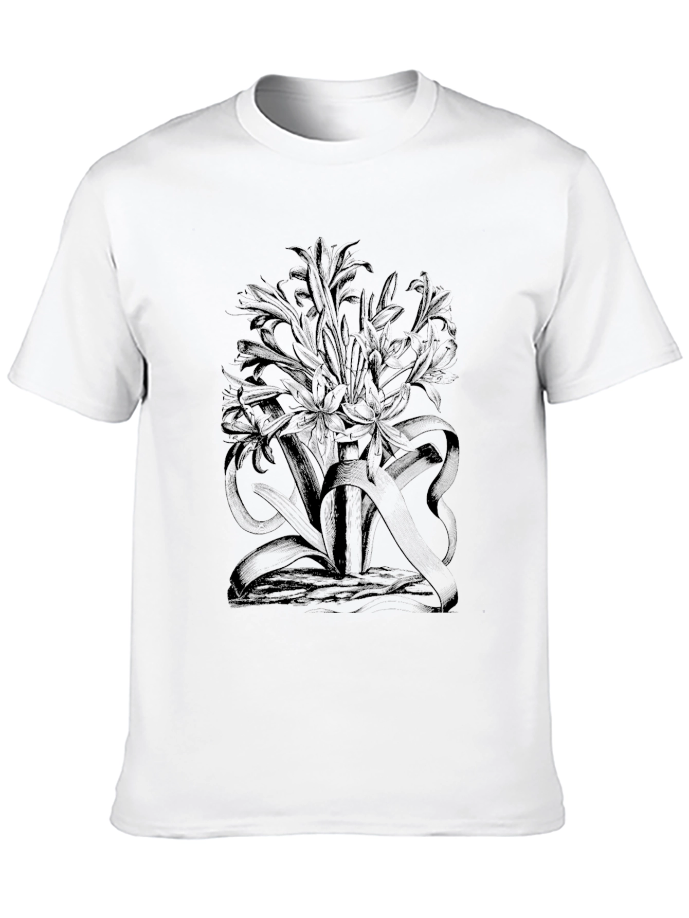 Floral Graphic Black T-Shirt - Stylish Mens Tee