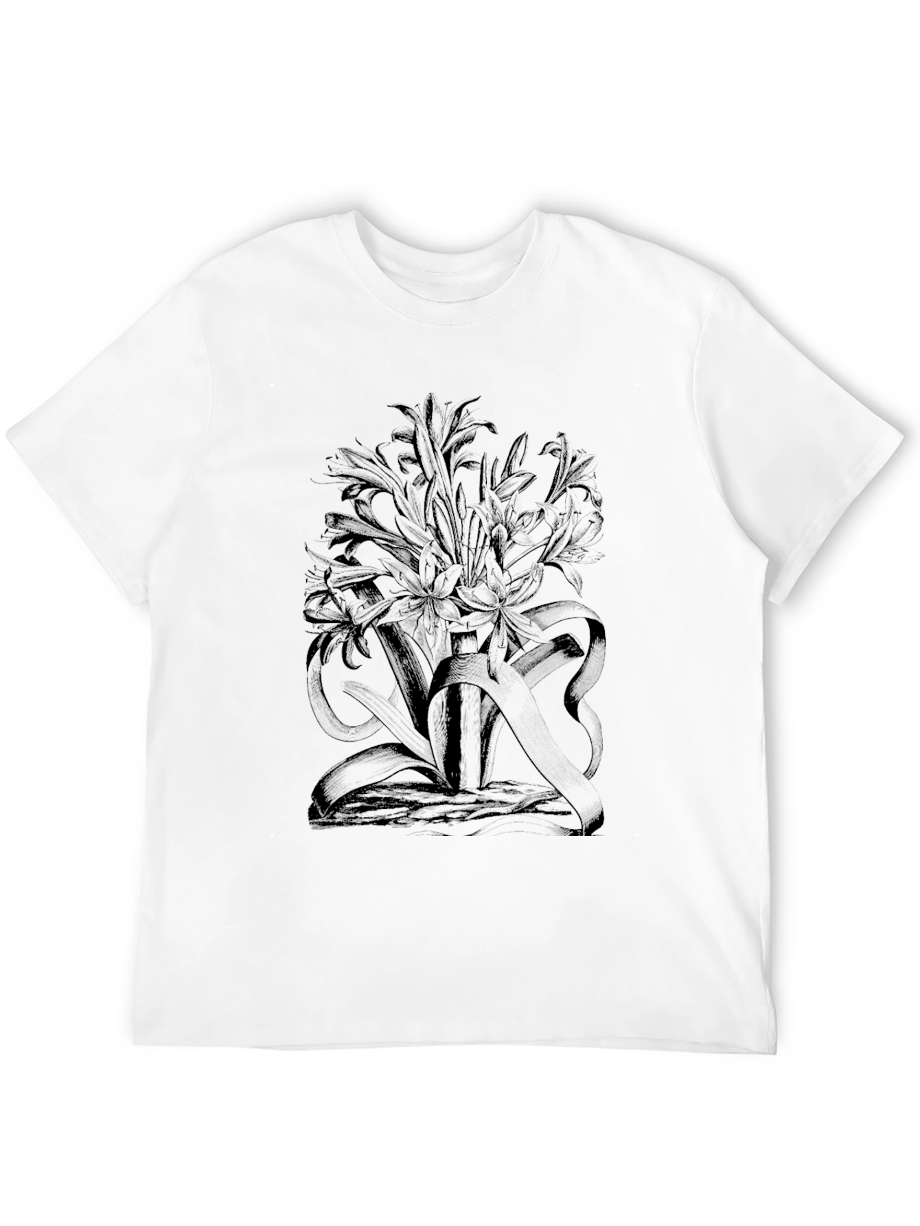 Floral Graphic Black T-Shirt - Stylish Mens Tee