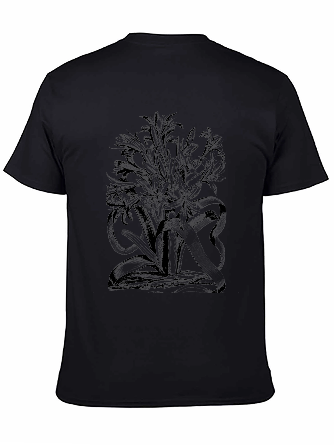 Floral Graphic Black T-Shirt - Stylish Mens Tee