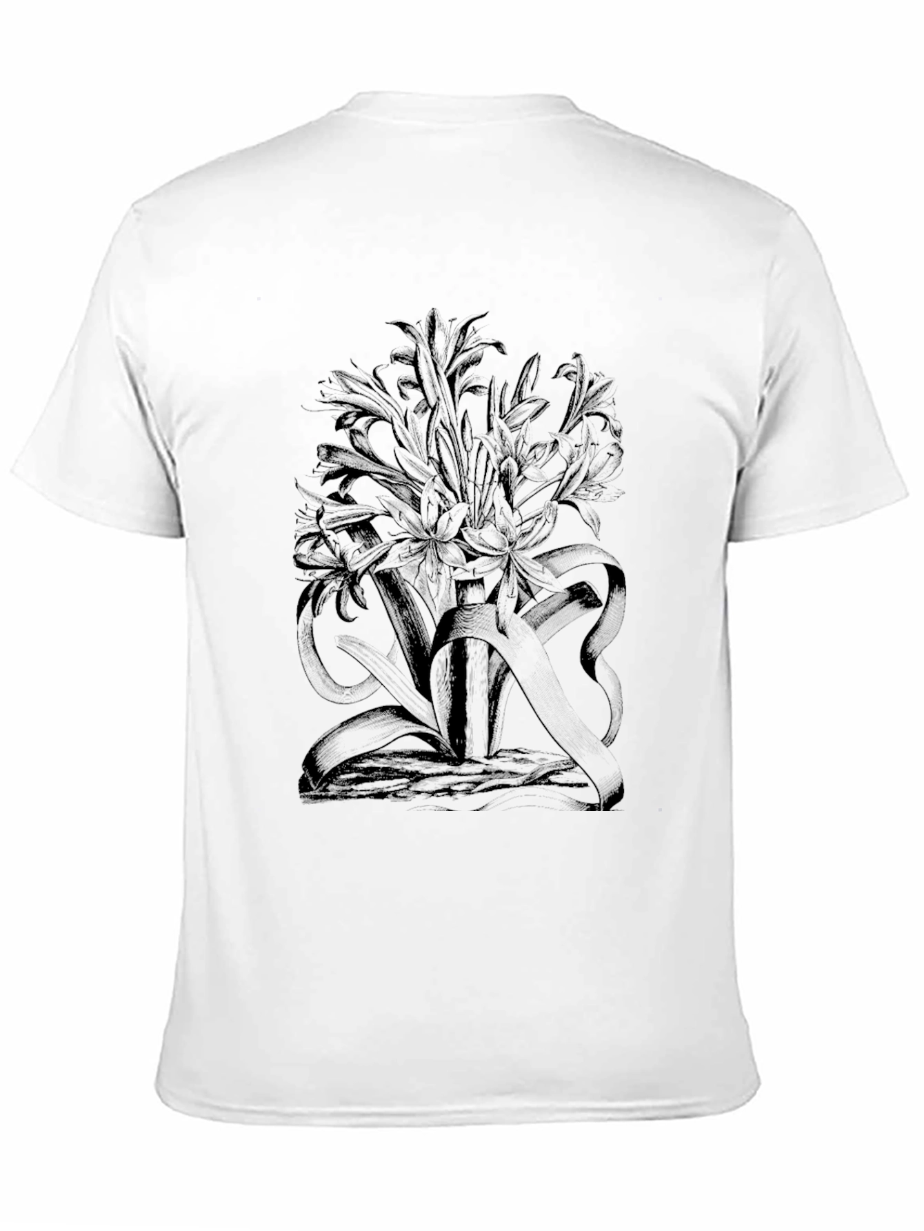 Floral Graphic Black T-Shirt - Stylish Mens Tee