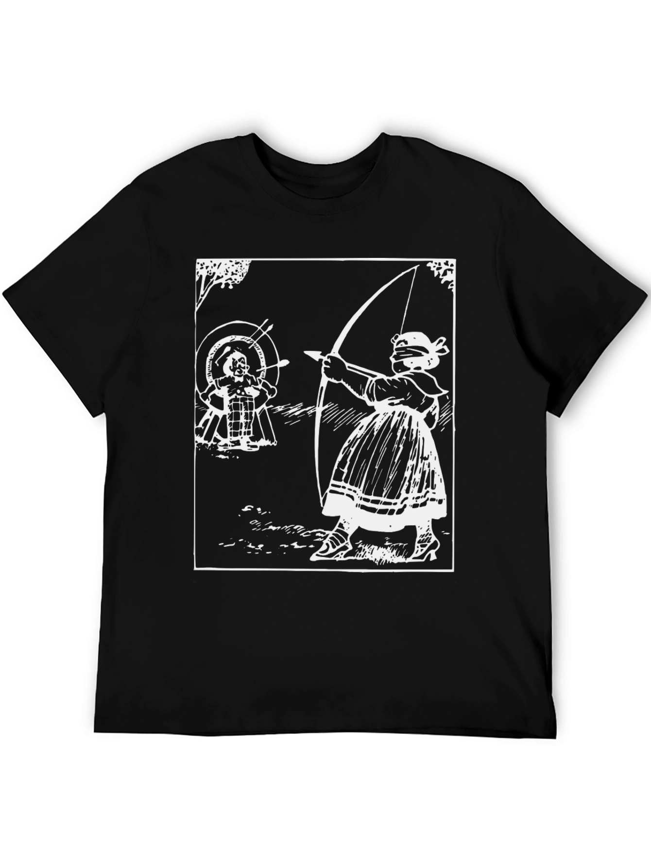 Archery Graphic Tee - Black Cotton T-Shirt