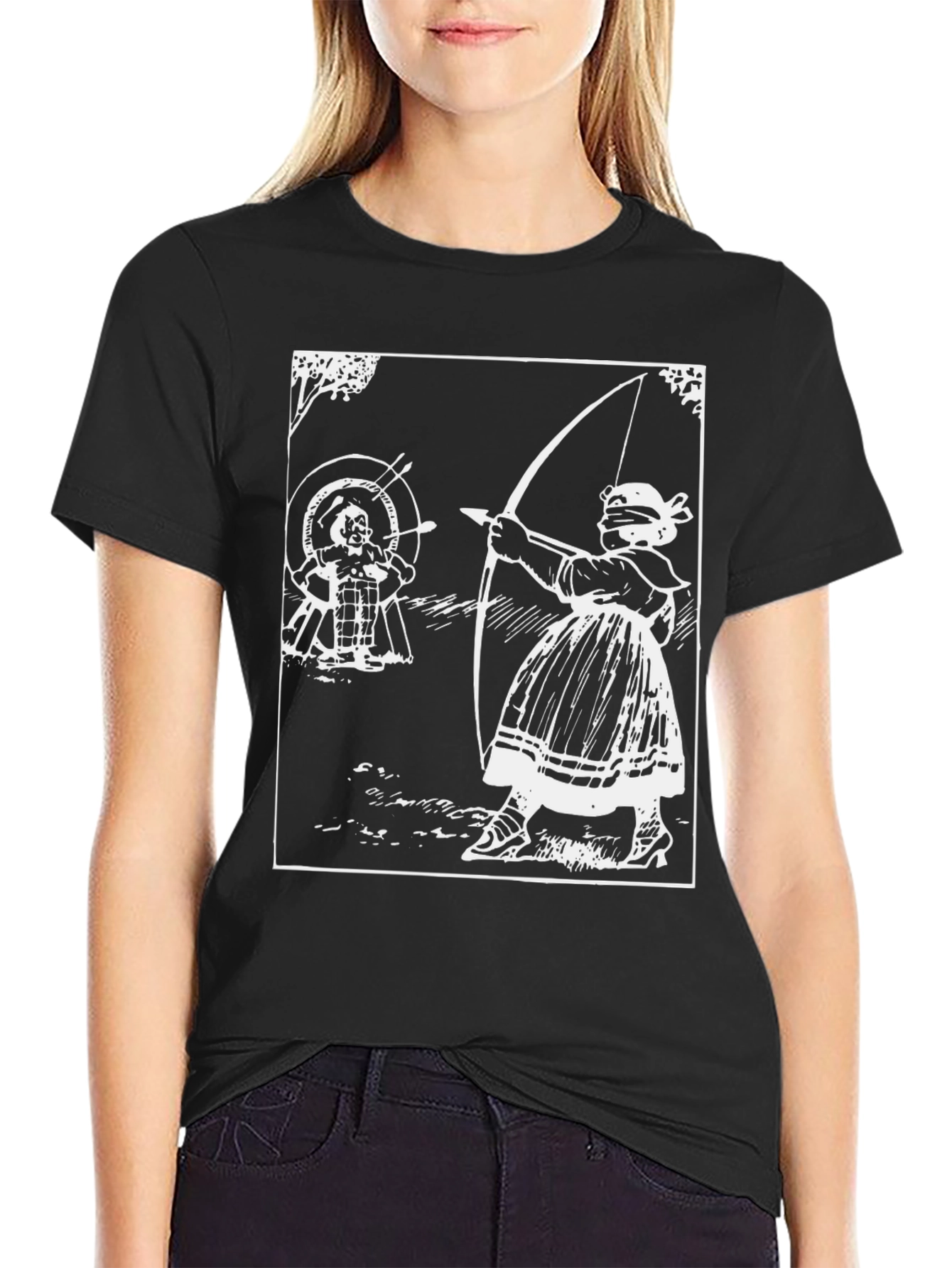 Archery Graphic Tee - Black Cotton T-Shirt