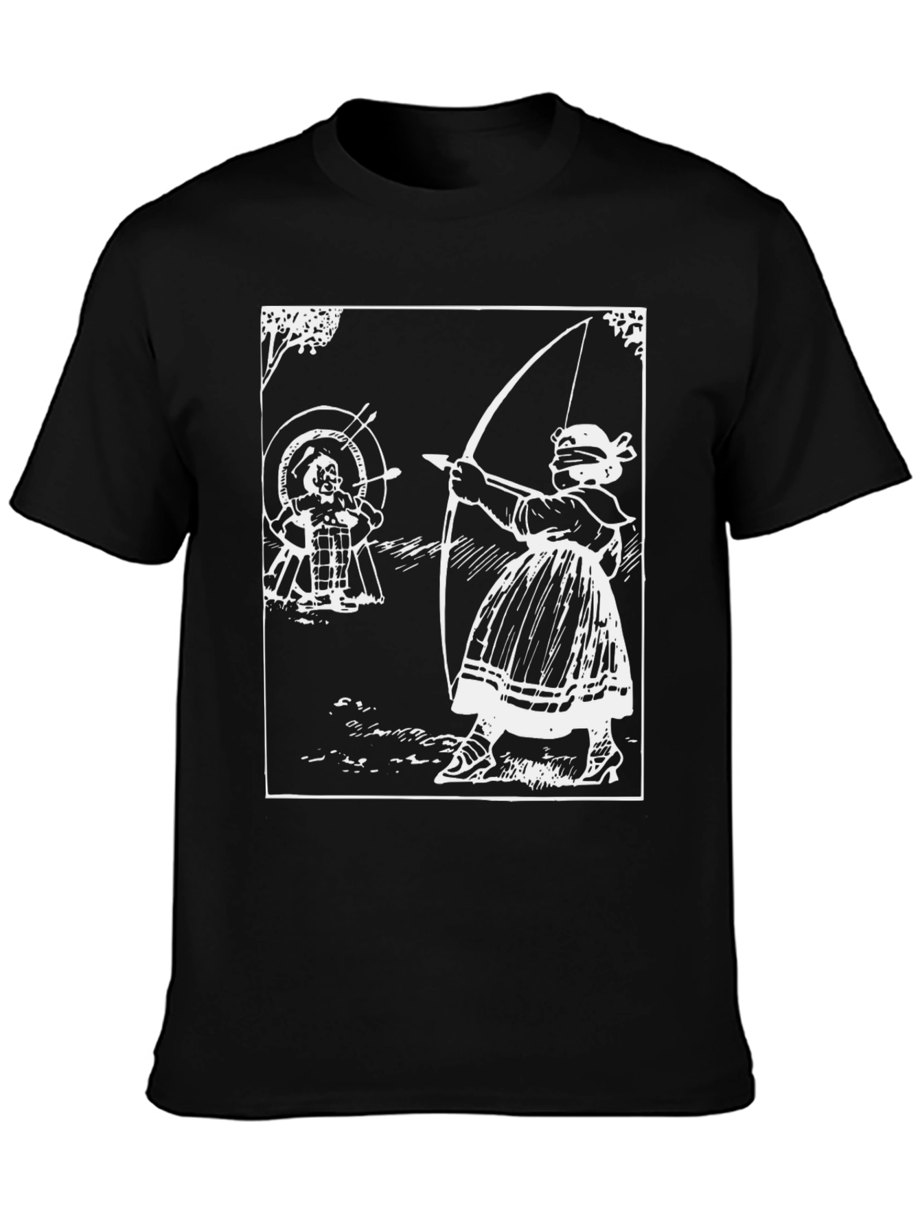 Archery Graphic Tee - Black Cotton T-Shirt