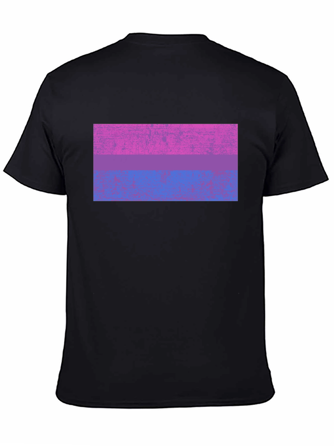 Bisexual Pride Flag Graphic Tee - Black Cotton Blend