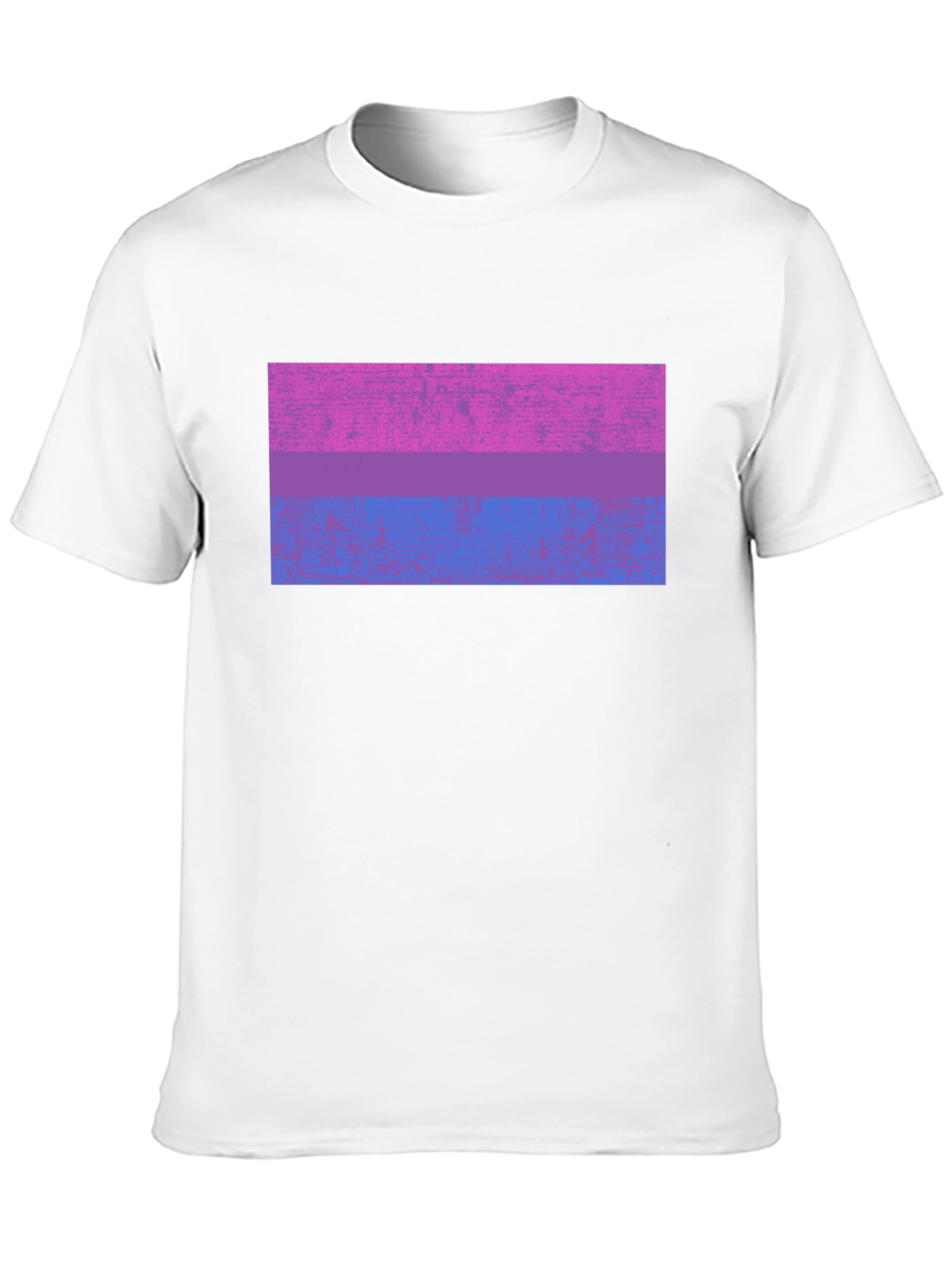 Bisexual Pride Flag Graphic Tee - Black Cotton Blend