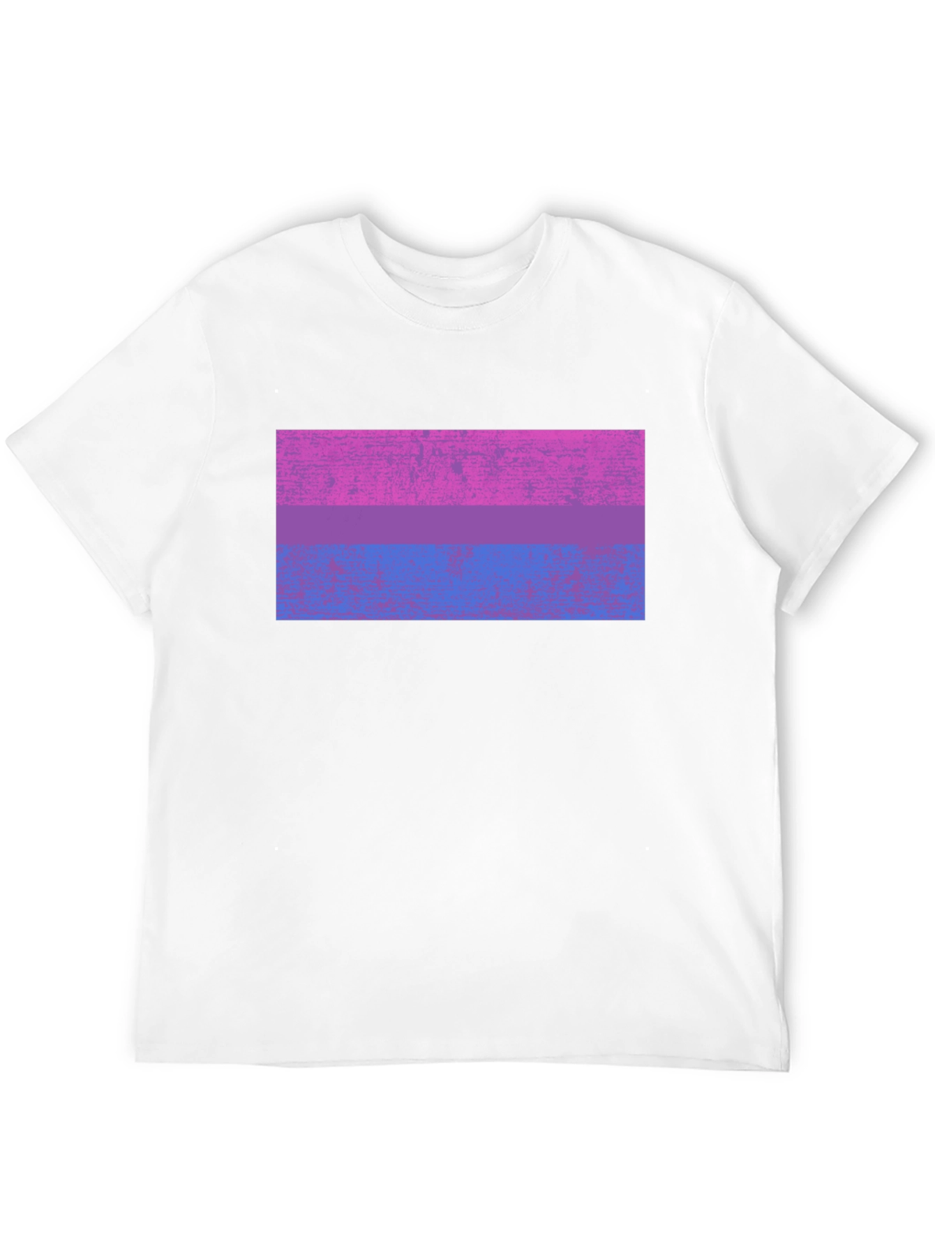 Bisexual Pride Flag Graphic Tee - Black Cotton Blend