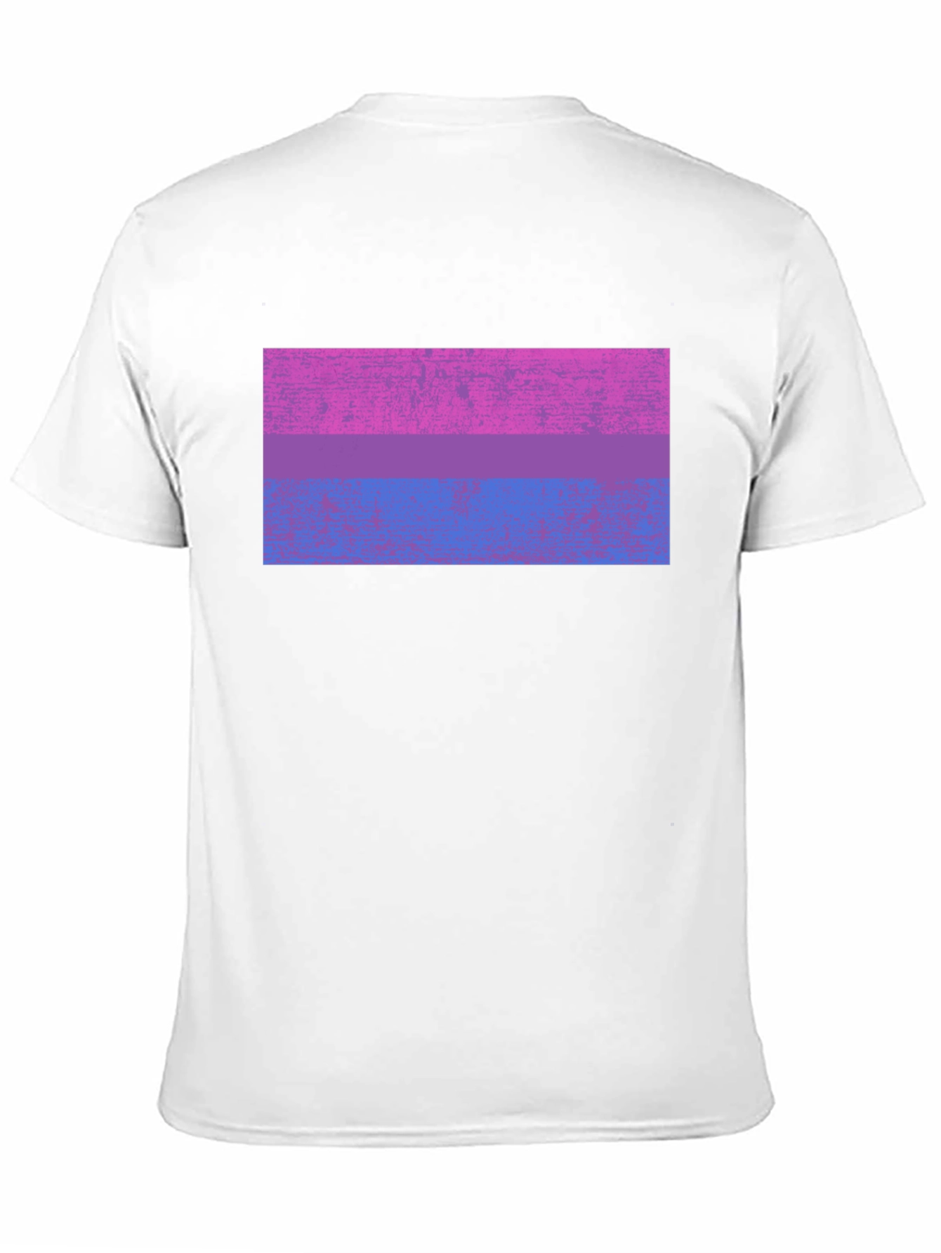 Bisexual Pride Flag Graphic Tee - Black Cotton Blend