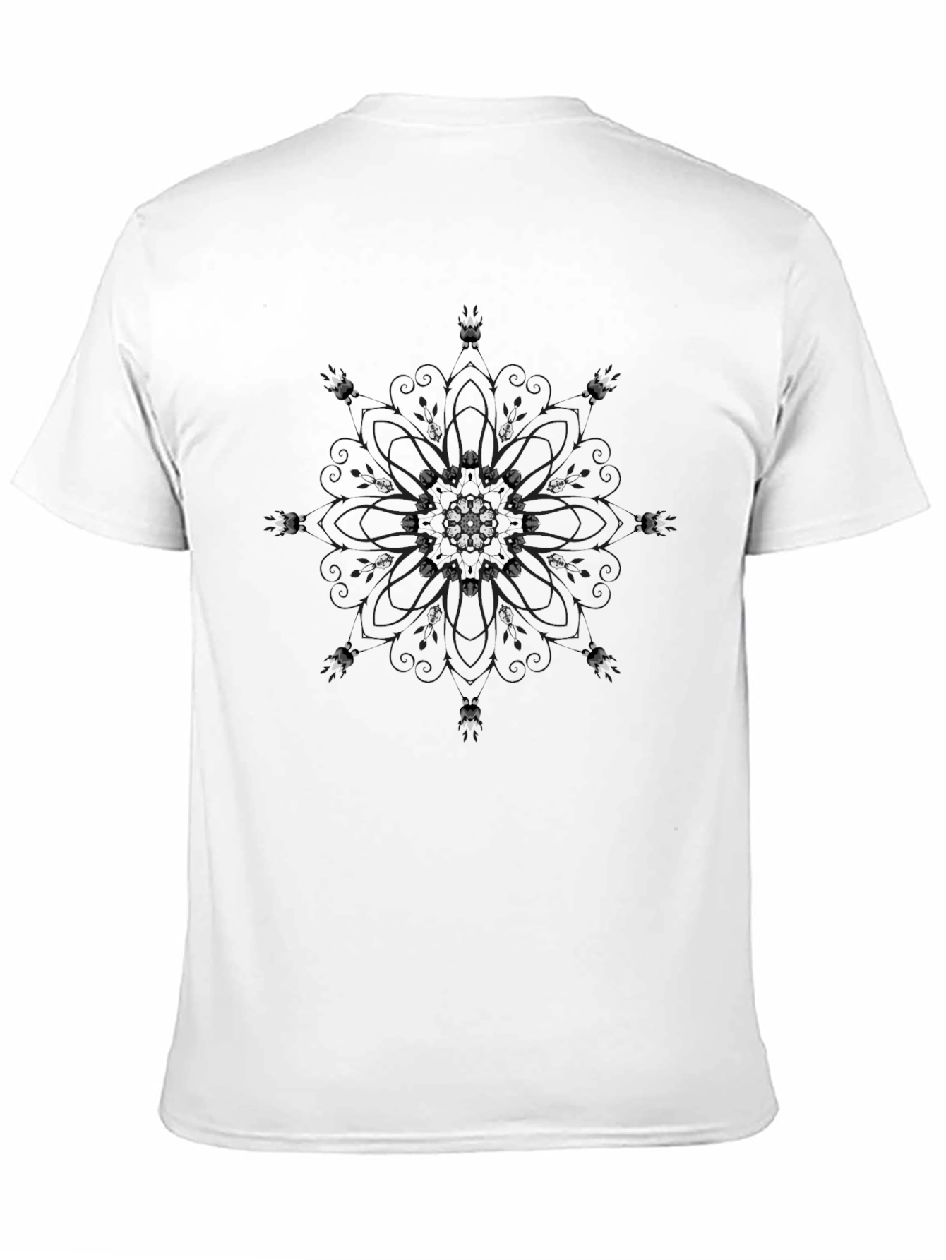 Black T-Shirt with Mandala Design