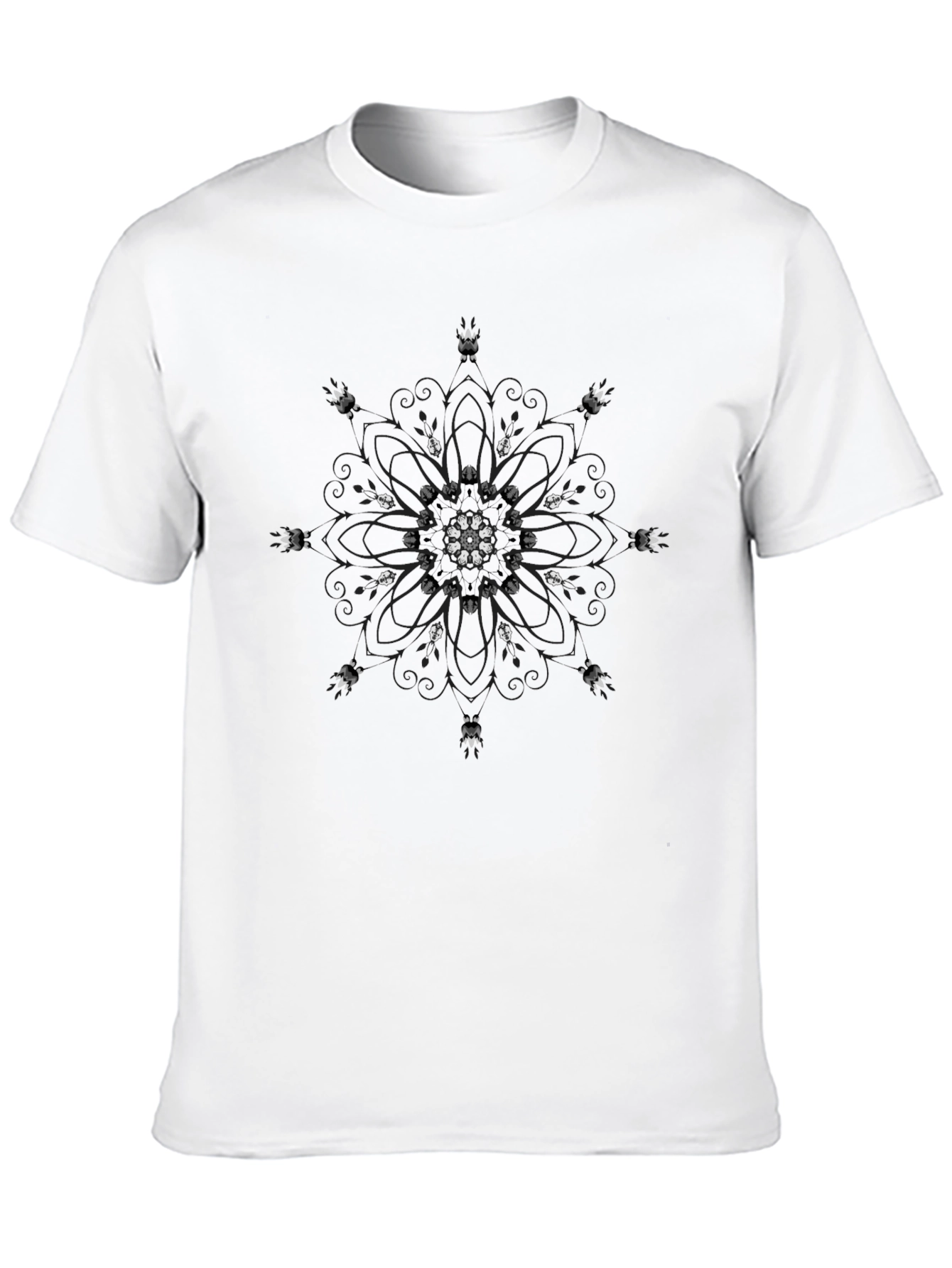 Black T-Shirt with Mandala Design