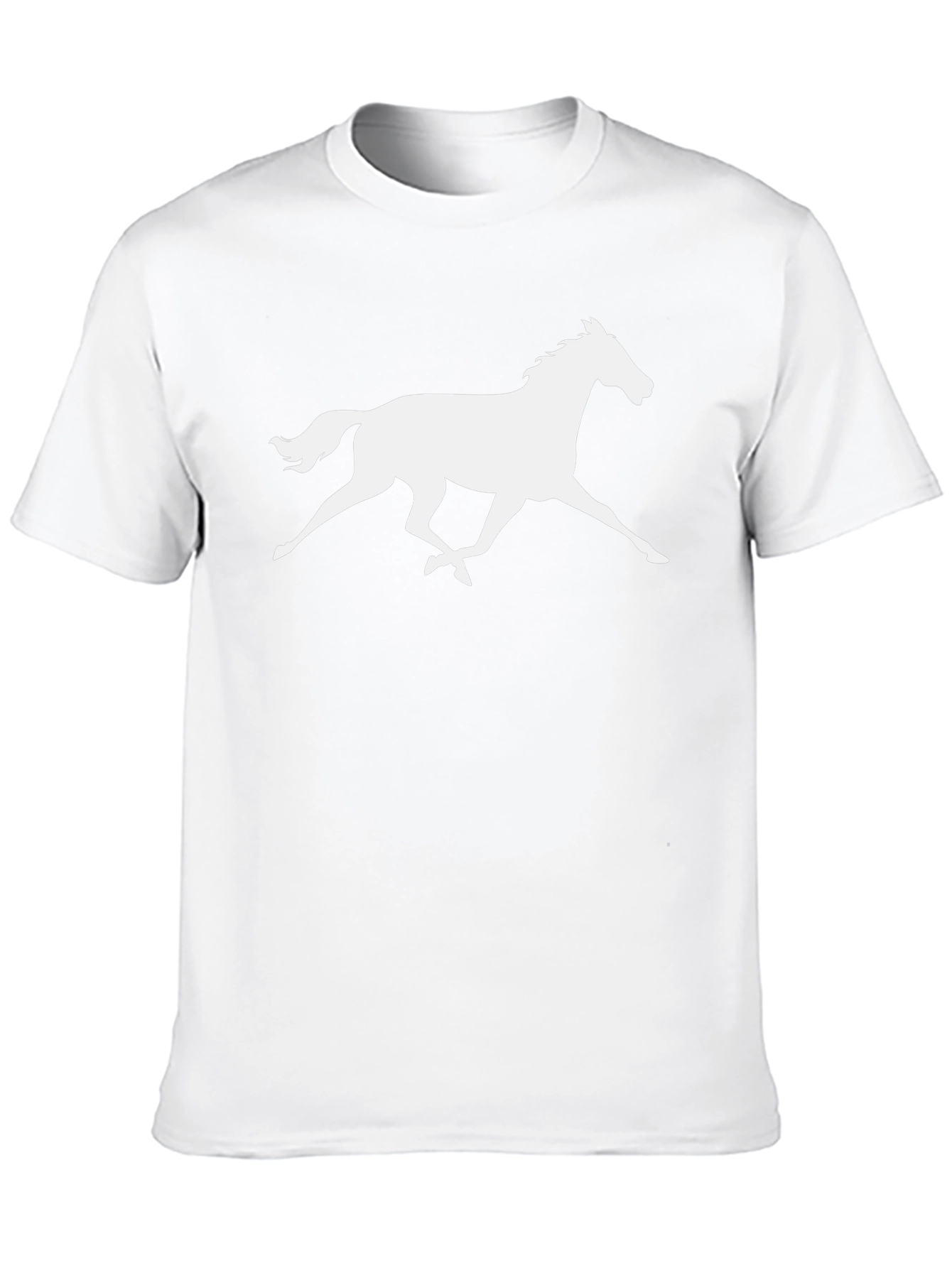 Galloping Horse Graphic Tee - Black Cotton T-Shirt