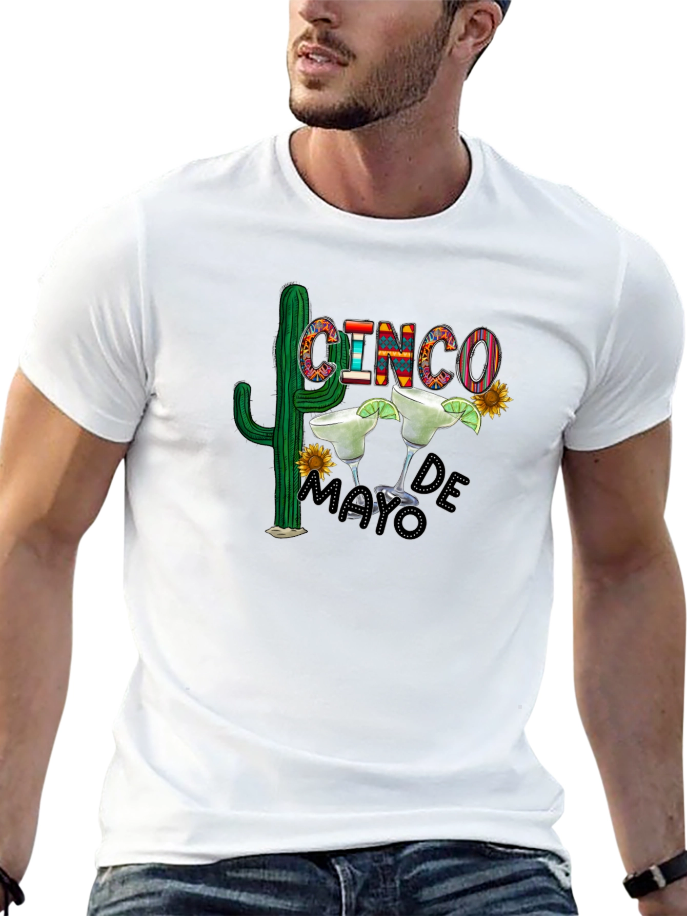 Cinco De Mayo T-Shirt - Cactus & Margarita Design