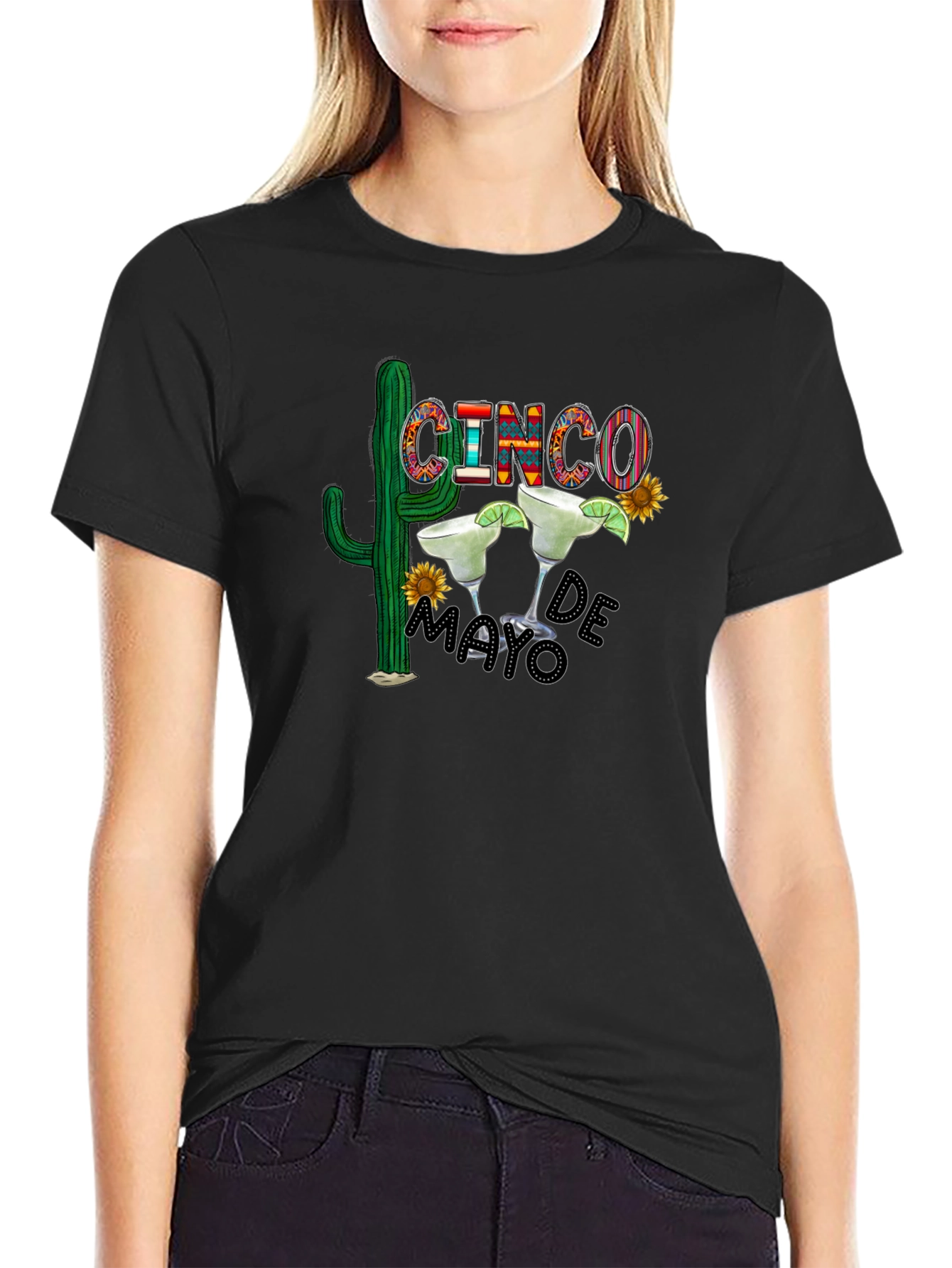 Cinco De Mayo T-Shirt - Cactus & Margarita Design