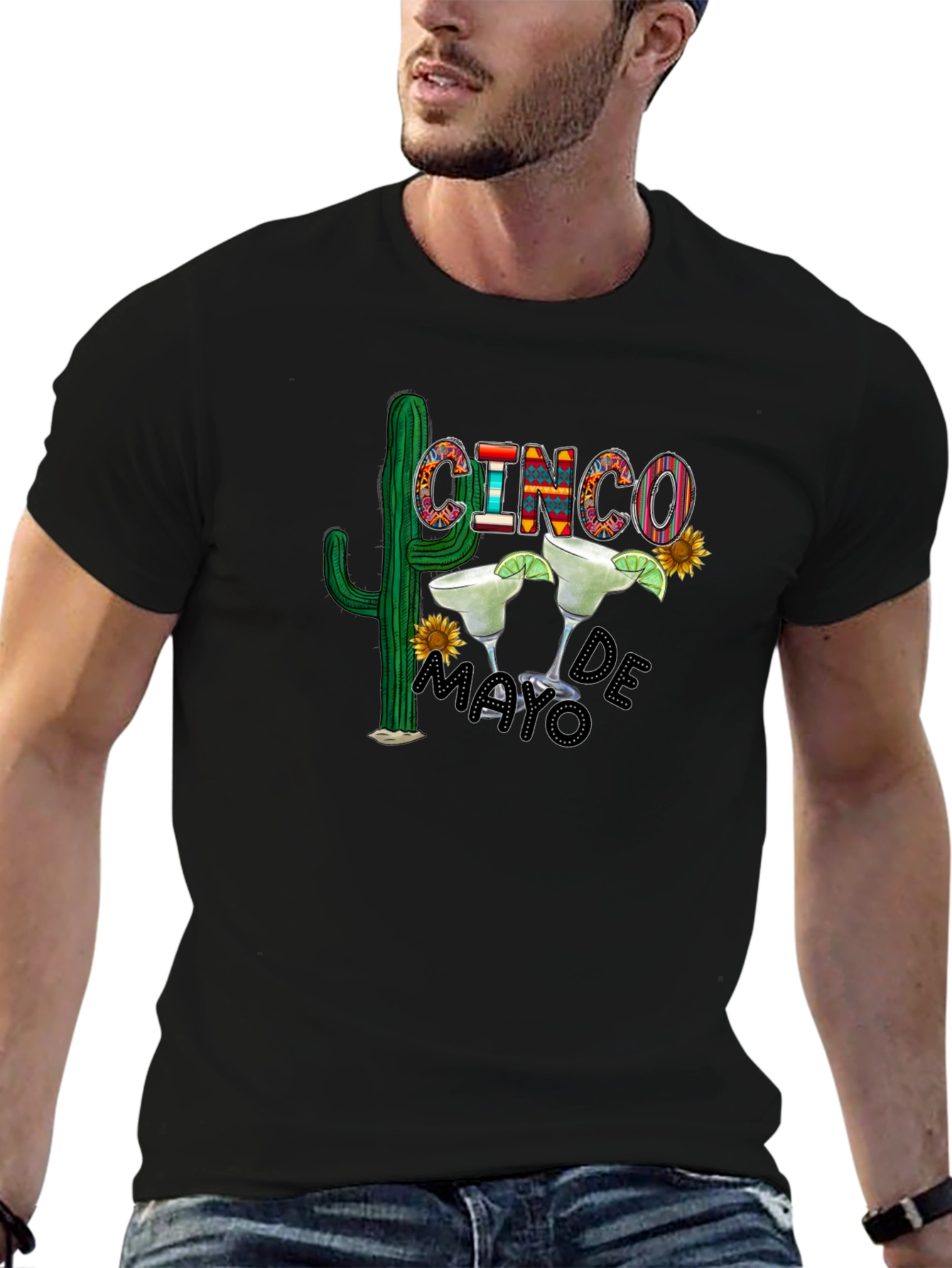 Cinco De Mayo T-Shirt - Cactus & Margarita Design