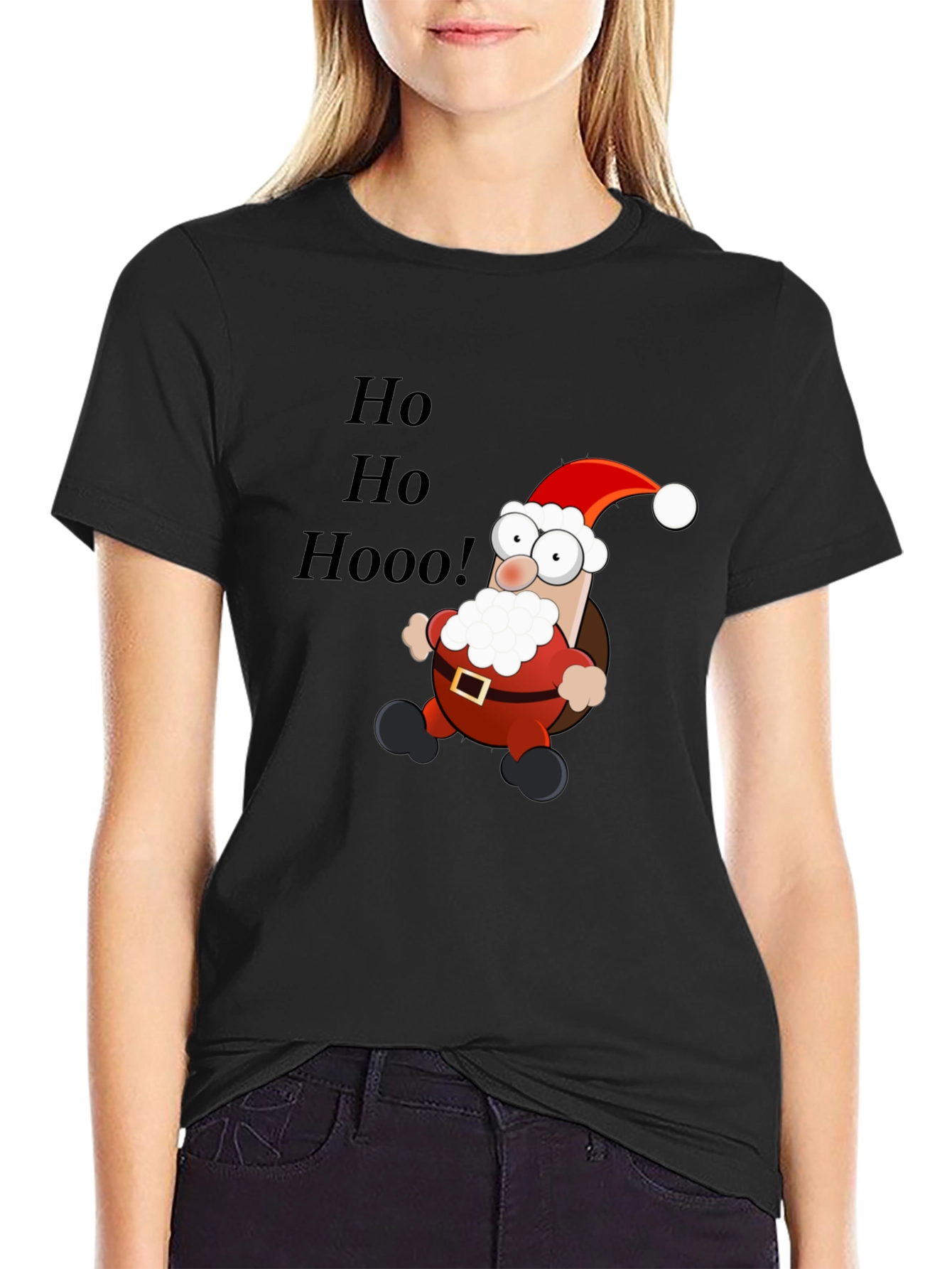 Cartoon Santa T-Shirt - Ho Ho Hoo!